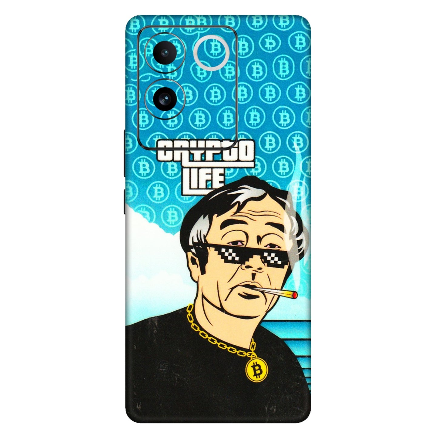VIVO Z/V/X/T/U/S Series Phone Skins (All Models) - Crypto Thug Life - 3D Embossed Finish (L-179) Vivo T2 Pro (5G)