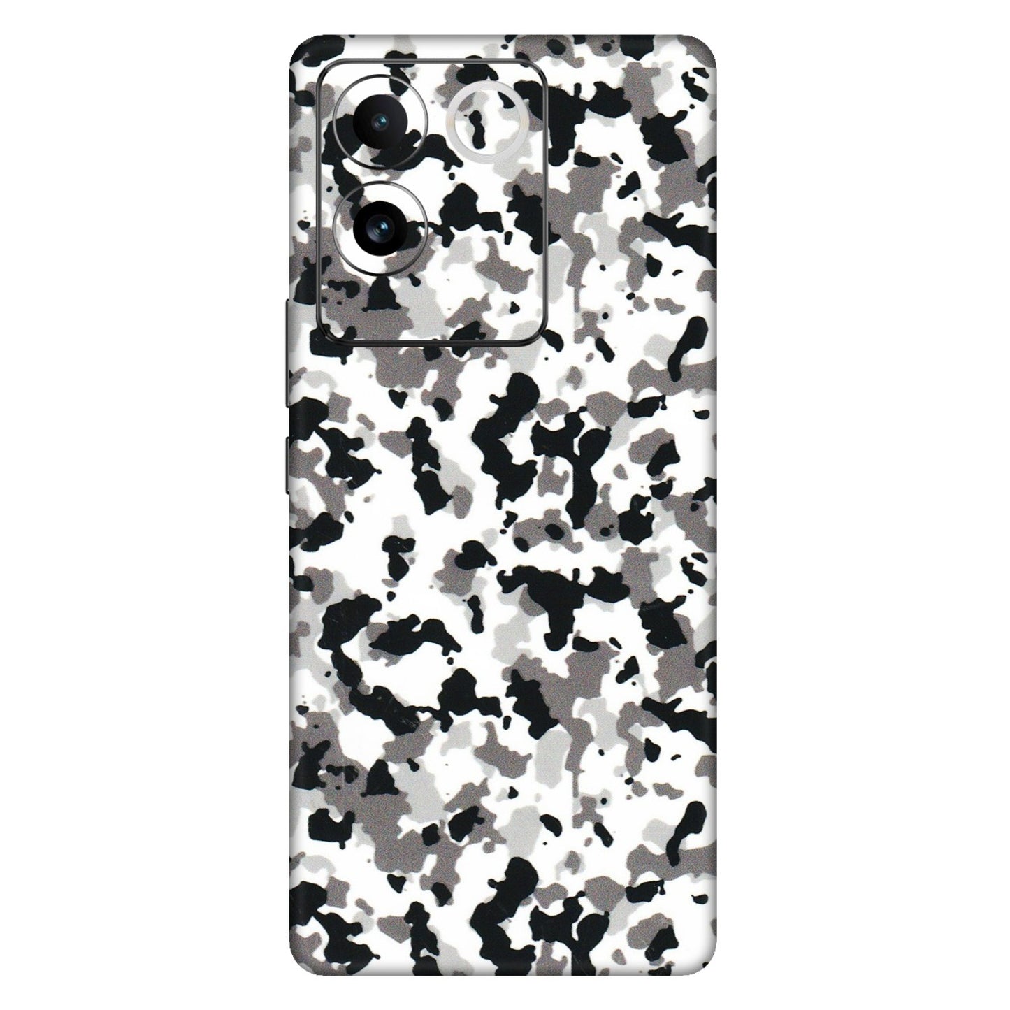 VIVO Z/V/X/T/U/S Series Phone Skins (All Models) - White Black Camouflage - 3D Embossed Finish (L-18) Vivo T2 Pro (5G)
