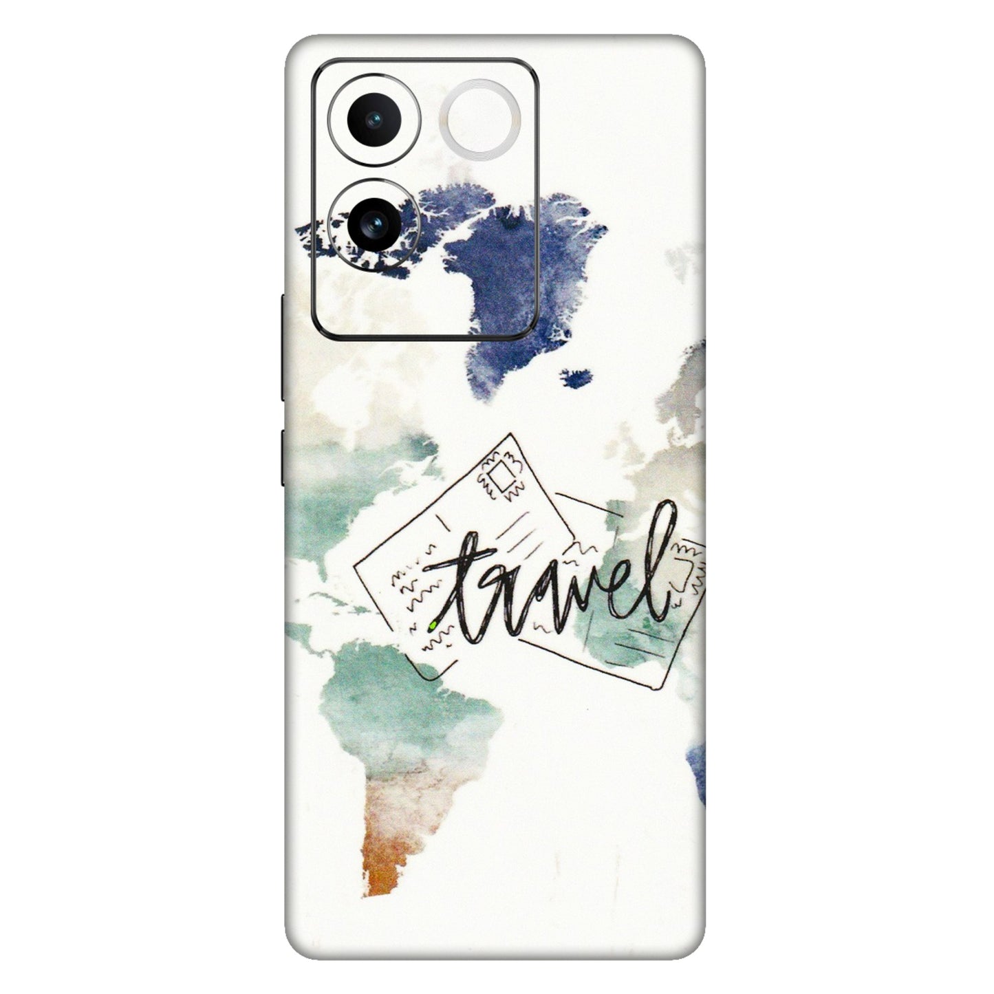 VIVO Z/V/X/T/U/S Series Phone Skins (All Models) - Travel The World - 3D Embossed Finish (L-232) Vivo T2 Pro (5G)