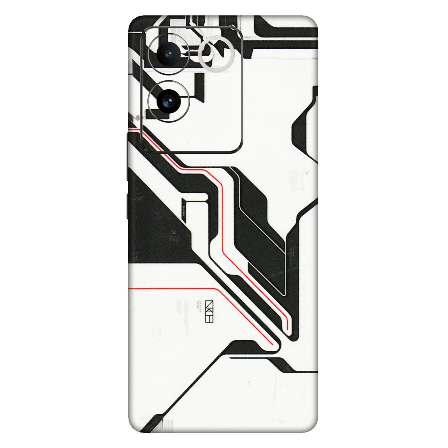 VIVO Z/V/X/T/U/S Series Phone Skins (All Models) - White Techy Logo - 3D Embossed Finish (L-312) Vivo T2 Pro (5G)