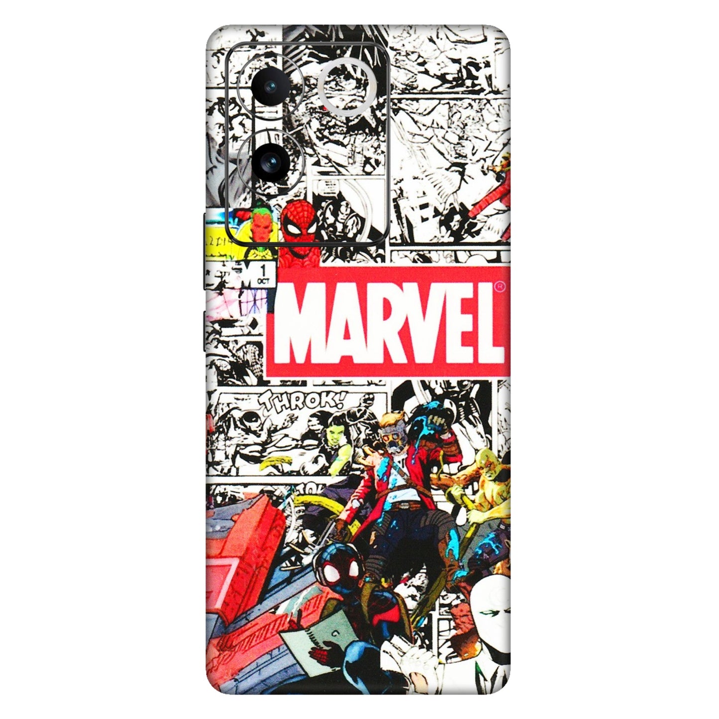 VIVO Z/V/X/T/U/S Series Phone Skins (All Models) - Marvel Colorful Comic - 3D Embossed Finish (L-64) Vivo T2 Pro (5G)