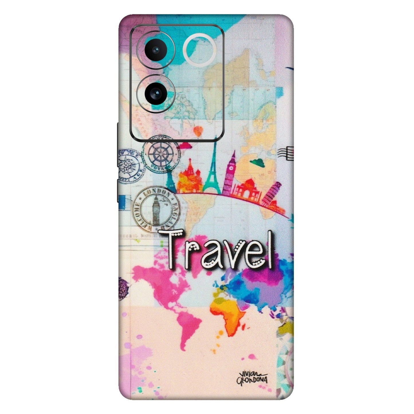 VIVO Z/V/X/T/U/S Series Phone Skins (All Models) - Travel The Wonders - Matte Finish (M-108) Vivo T2 Pro (5G)