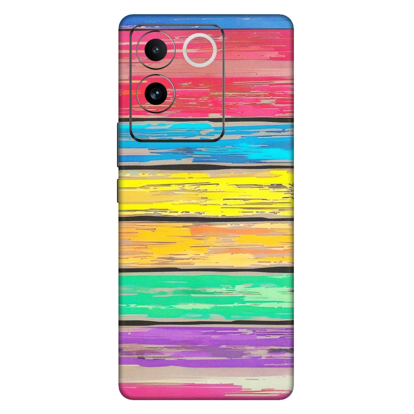 VIVO Z/V/X/T/U/S Series Phone Skins (All Models) - Multi Colour Wooden Wall - Matte Finish (M-96) Vivo T2 Pro (5G)