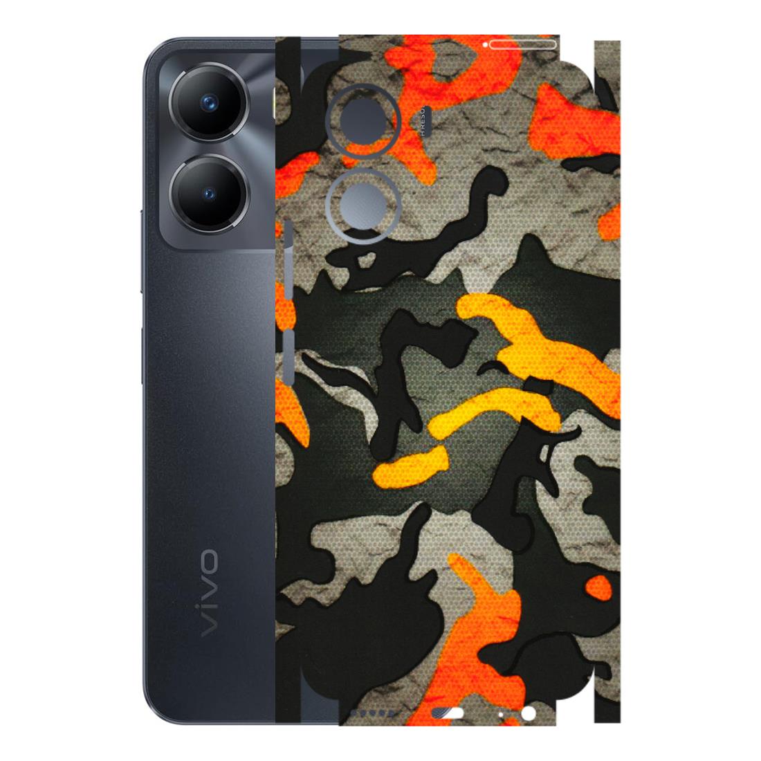 VIVO Z/V/X/T/U/S Series Phone Skins (All Models) - Orange Camouflage - 3D Embossed Finish (L-204) Vivo T2 X (5G)