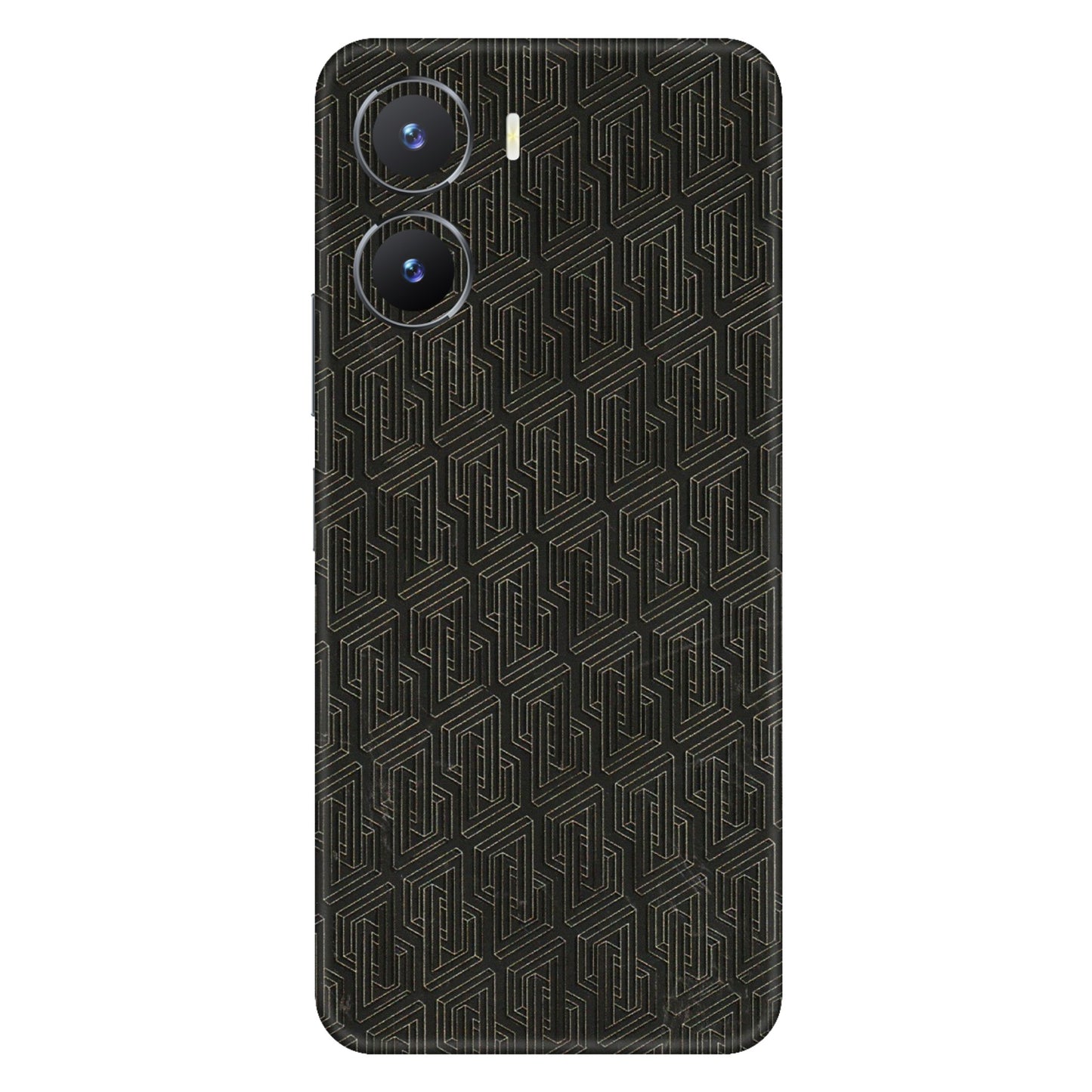 VIVO Z/V/X/T/U/S Series Phone Skins (All Models) - Black Abstract Pattern - 3D Embossed Finish (L-117) Vivo T2 X (5G)
