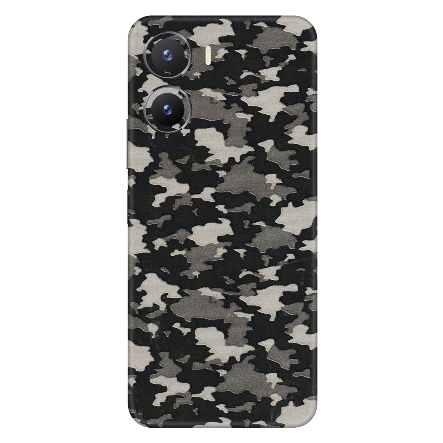 VIVO Z/V/X/T/U/S Series Phone Skins (All Models) - Black/Grey Camoflaunge - 3D Embossed Finish (L-142) Vivo T2 X (5G)