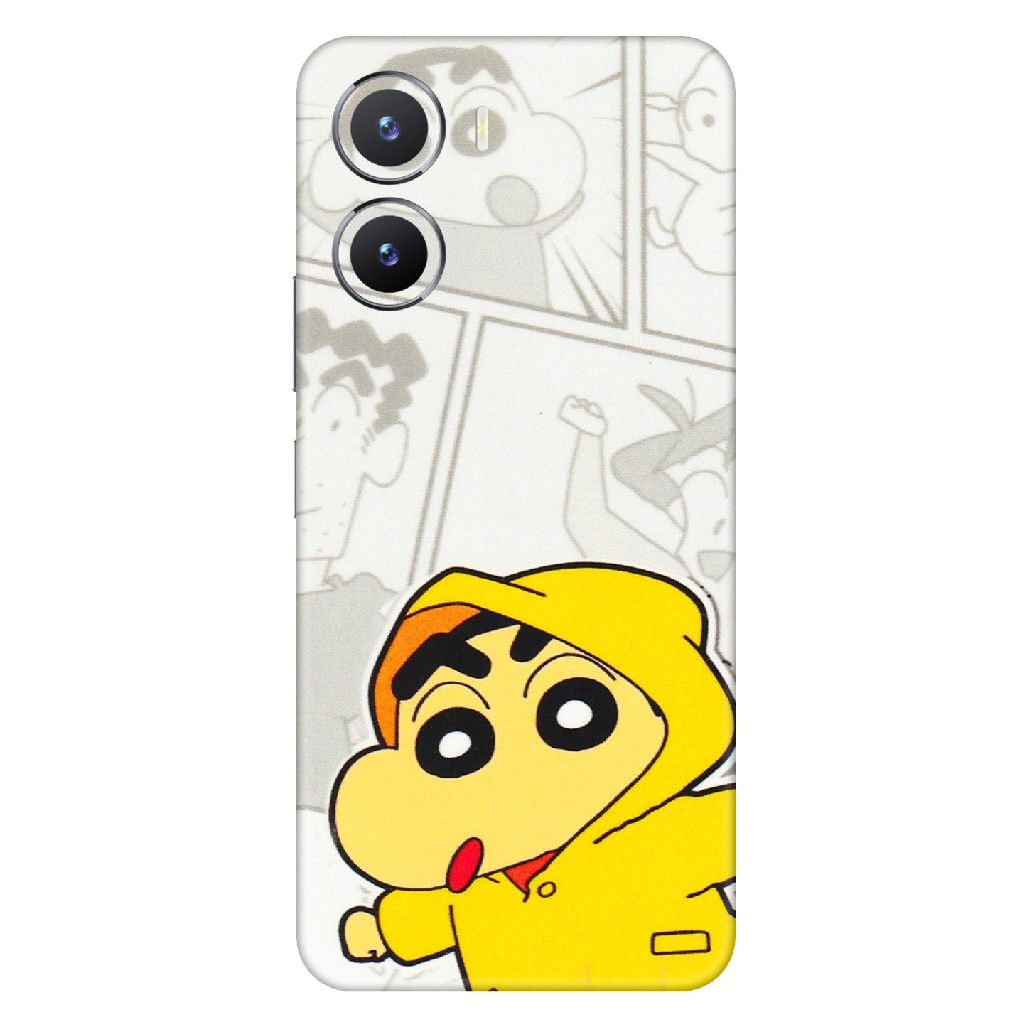 VIVO Z/V/X/T/U/S Series Phone Skins (All Models) - Yellow Shinchan Comic - 3D Embossed Finish (L-246) Vivo T2 X (5G)