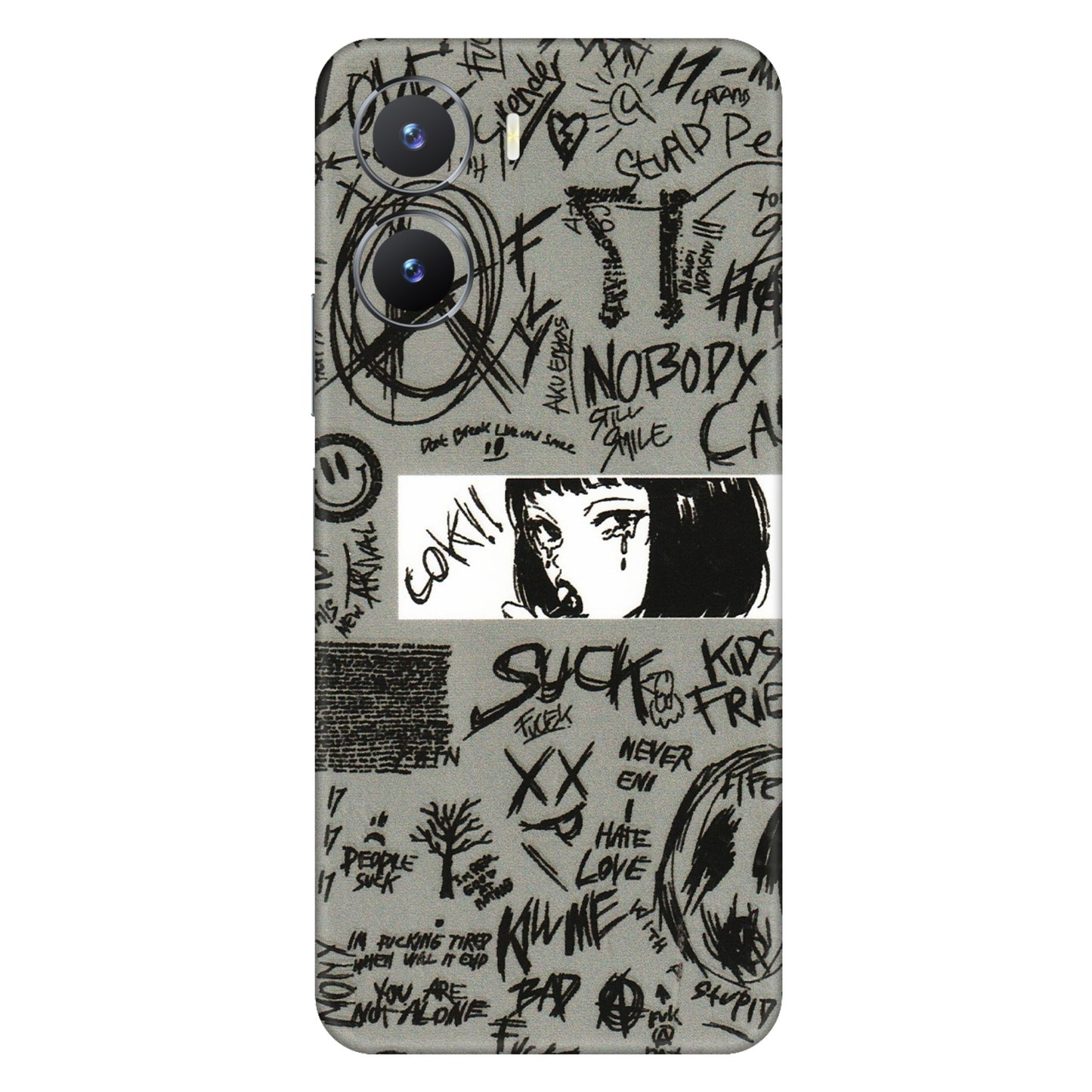 VIVO Z/V/X/T/U/S Series Phone Skins (All Models) - Never Have Love Anime - 3D Embossed Finish (L-260) Vivo T2 X (5G)