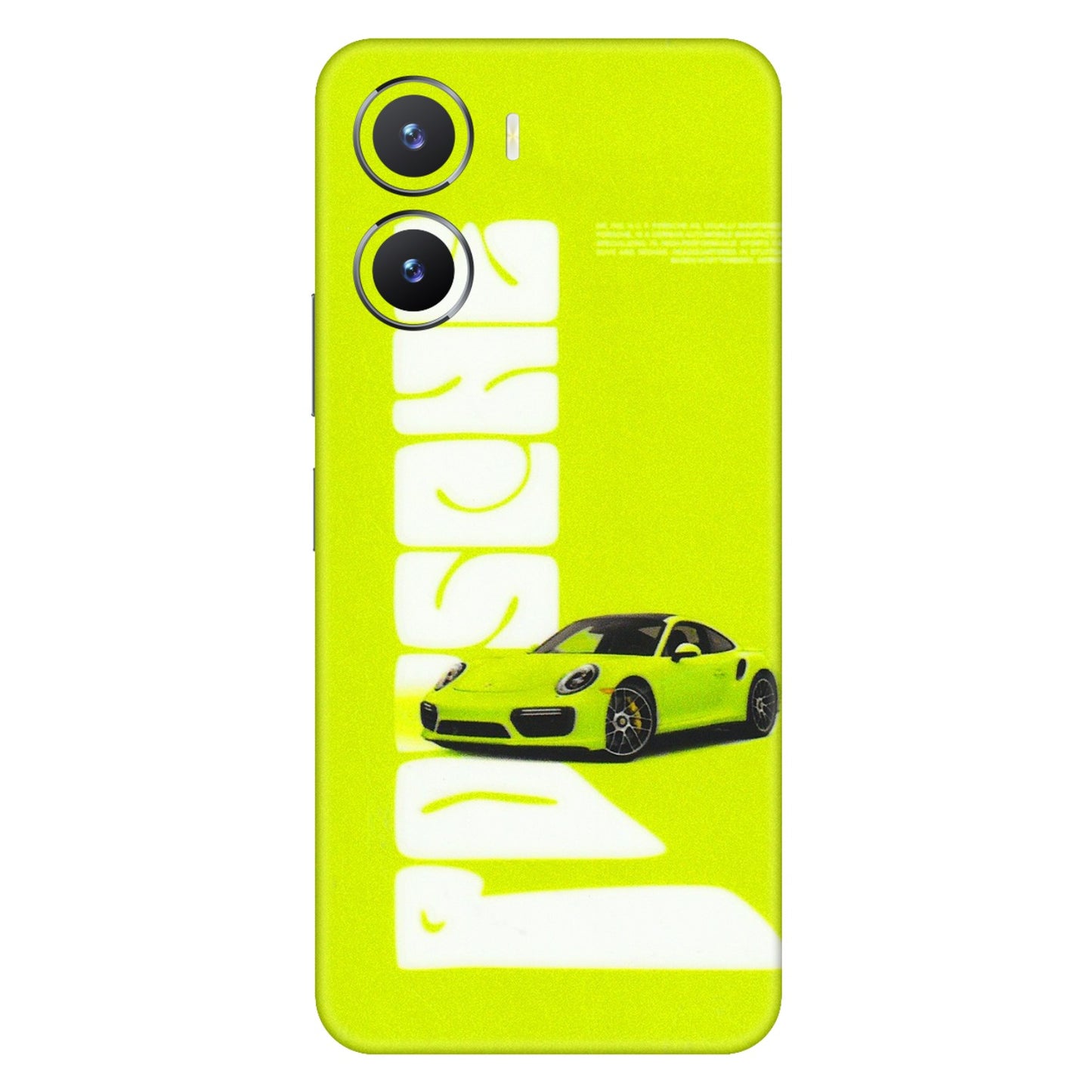 VIVO Z/V/X/T/U/S Series Phone Skins (All Models) - Lime Green Porche - 3D Embossed Finish (L-30) Vivo T2 X (5G)