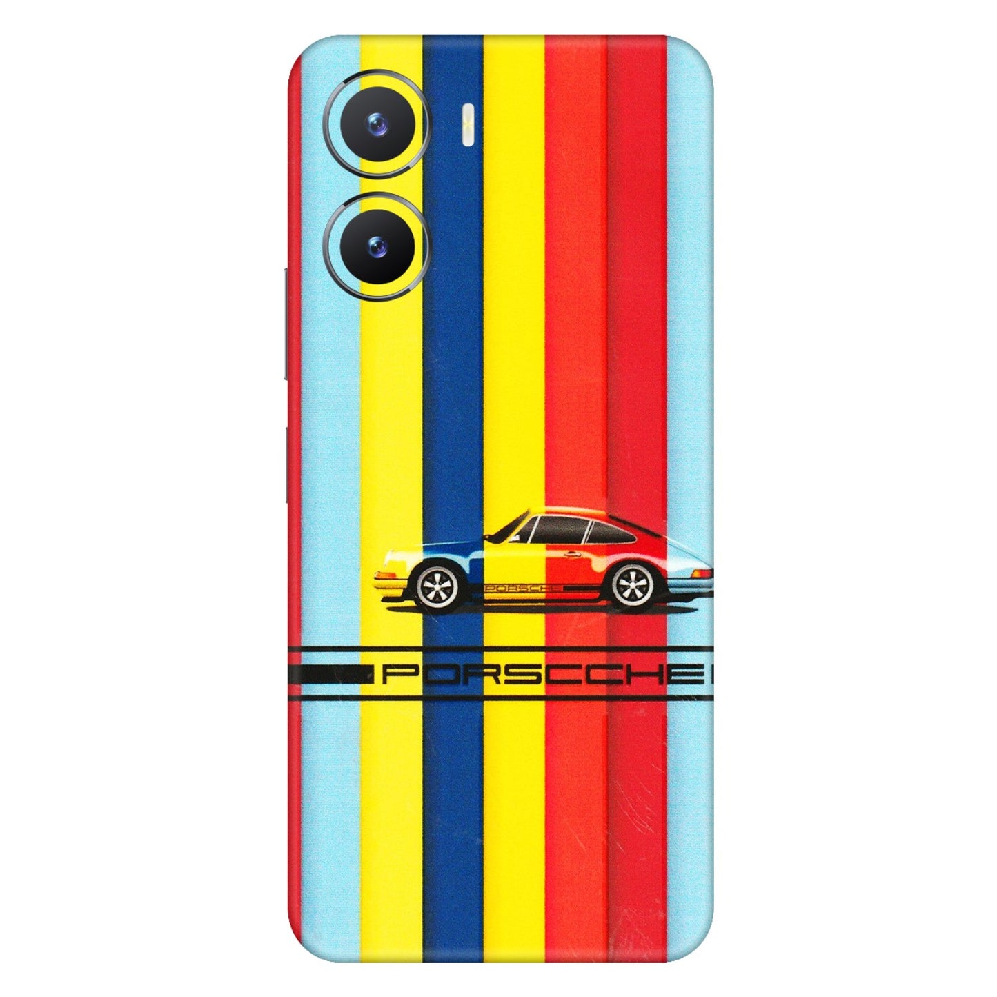 VIVO Z/V/X/T/U/S Series Phone Skins (All Models) - Multicolour Porche - 3D Embossed Finish (L-39) Vivo T2 X (5G)