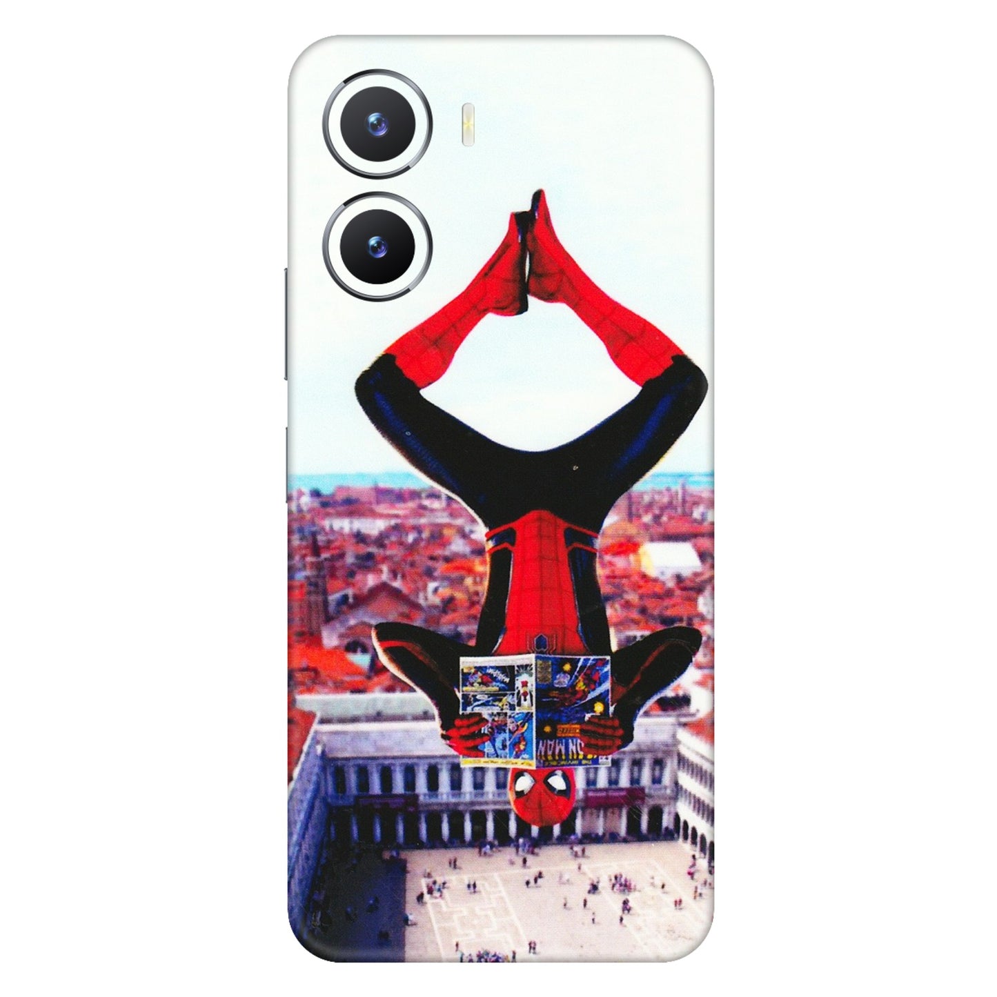 VIVO Z/V/X/T/U/S Series Phone Skins (All Models) - Spiderman Hanging - 3D Embossed Finish (L-53) Vivo T2 X (5G)