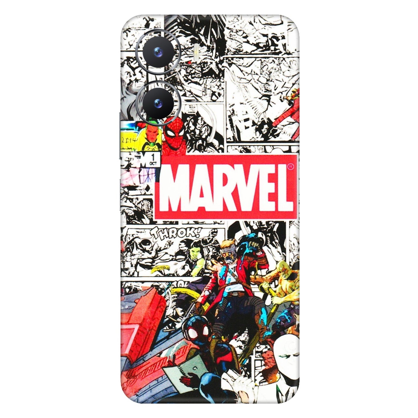 VIVO Z/V/X/T/U/S Series Phone Skins (All Models) - Marvel Colorful Comic - 3D Embossed Finish (L-64) Vivo T2 X (5G)