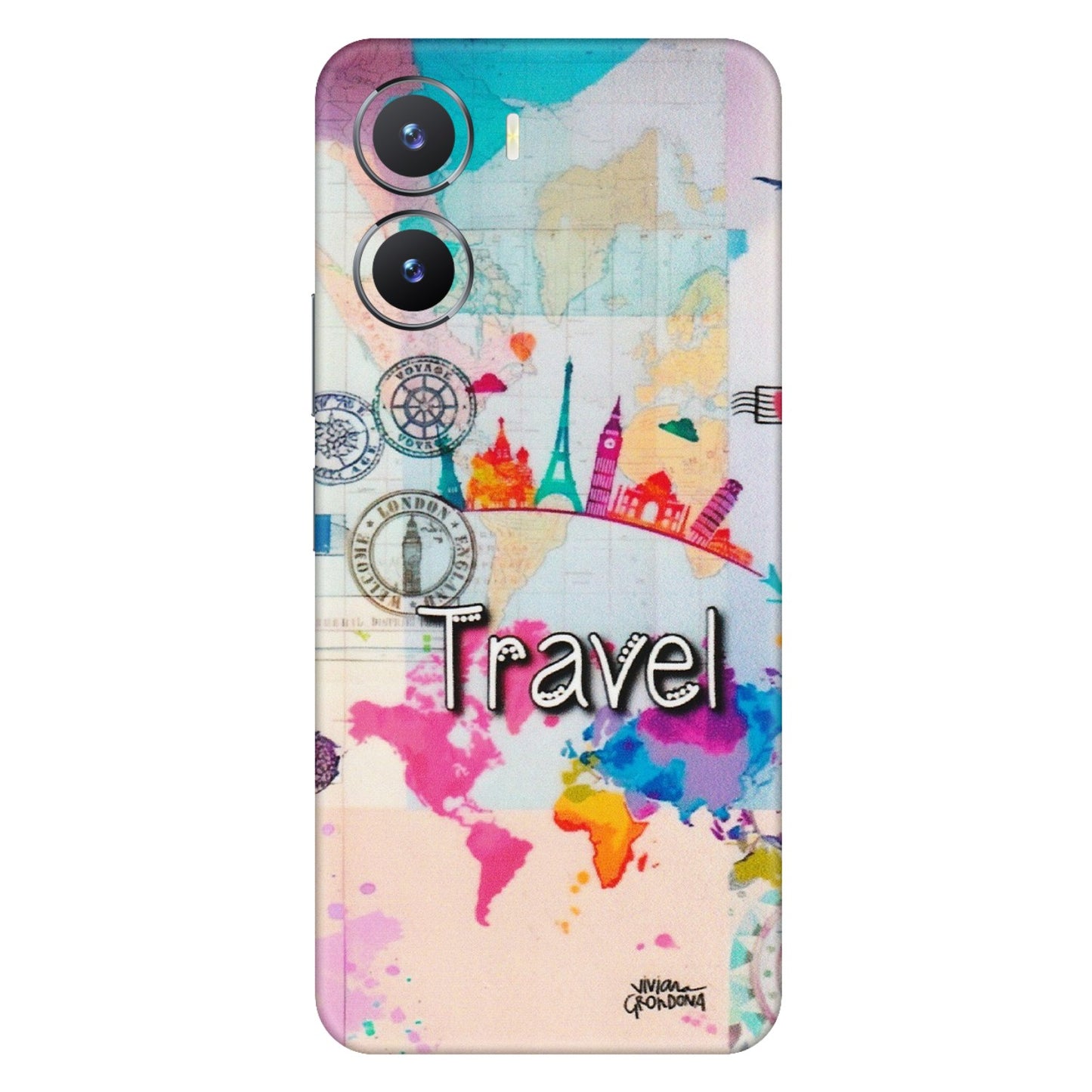 VIVO Z/V/X/T/U/S Series Phone Skins (All Models) - Travel The Wonders - Matte Finish (M-108) Vivo T2 X (5G)