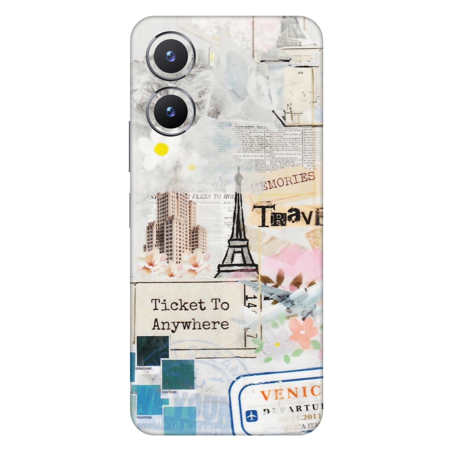 VIVO Z/V/X/T/U/S Series Phone Skins (All Models) - Travel Memories - Transparent Finish (T-09) Vivo T2 X (5G)