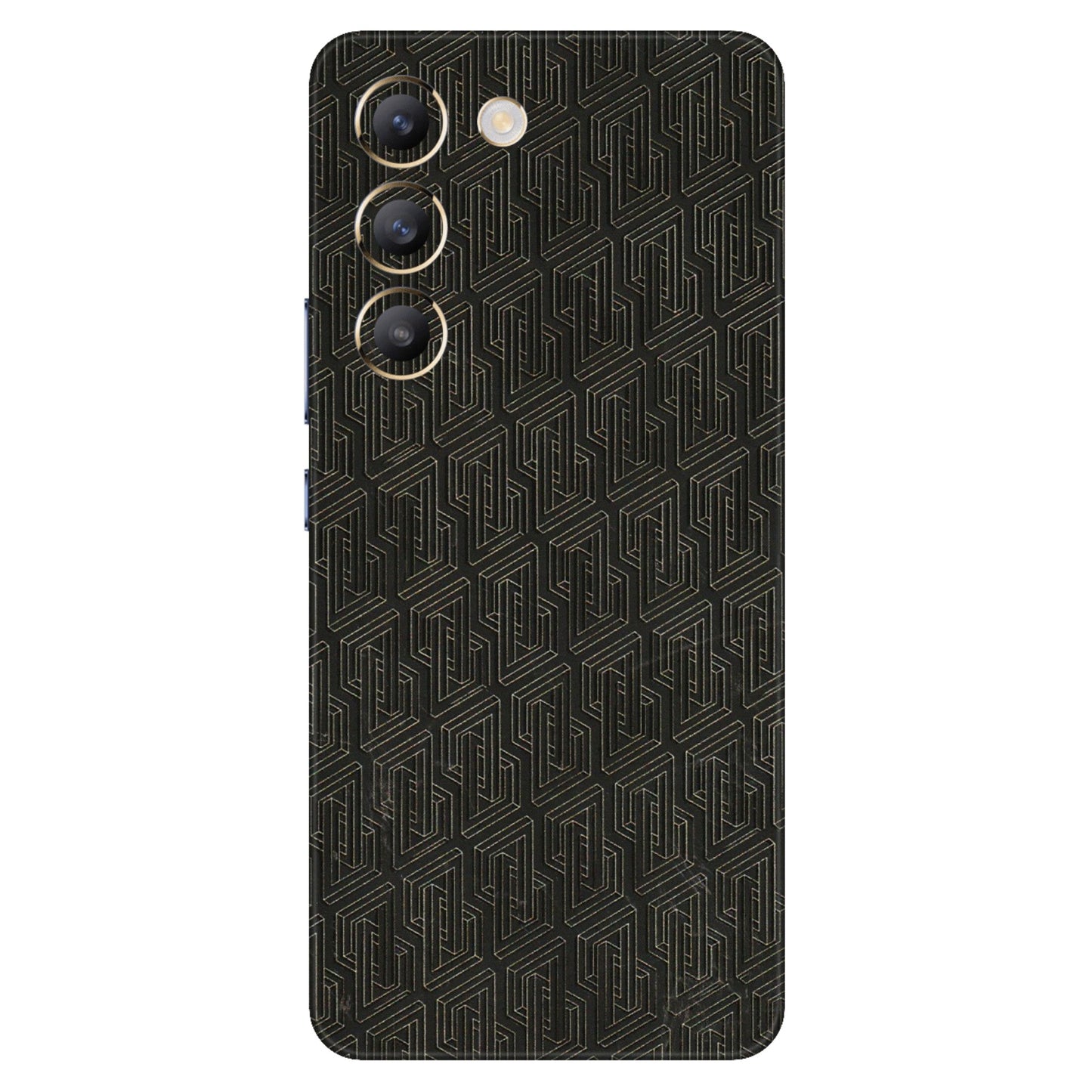VIVO Z/V/X/T/U/S Series Phone Skins (All Models) - Black Abstract Pattern - 3D Embossed Finish (L-117) Vivo T3 (5G)