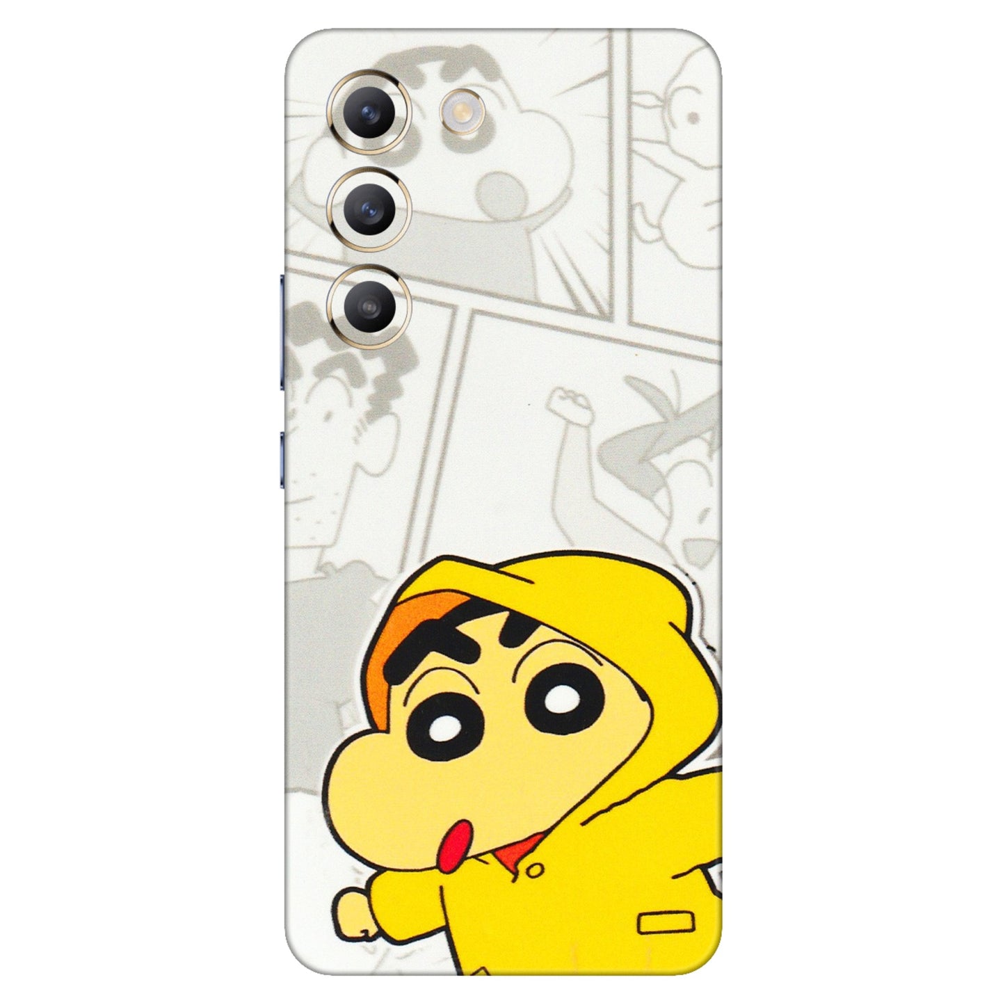 VIVO Z/V/X/T/U/S Series Phone Skins (All Models) - Yellow Shinchan Comic - 3D Embossed Finish (L-246) Vivo T3 (5G)