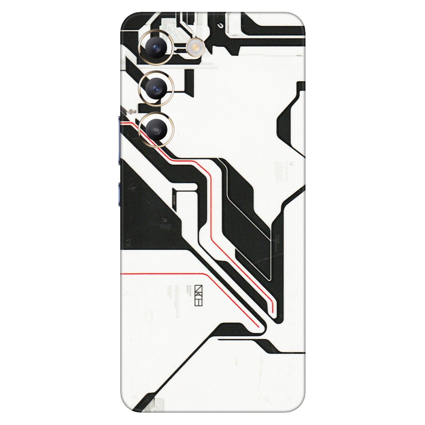VIVO Z/V/X/T/U/S Series Phone Skins (All Models) - White Techy Logo - 3D Embossed Finish (L-312) Vivo T3 (5G)