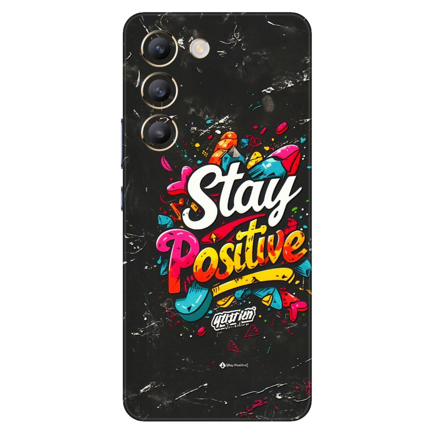 VIVO Z/V/X/T/U/S Series Phone Skins (All Models) - Stay Positive Black - 3D Embossed Finish (L-31) Vivo T3 (5G)