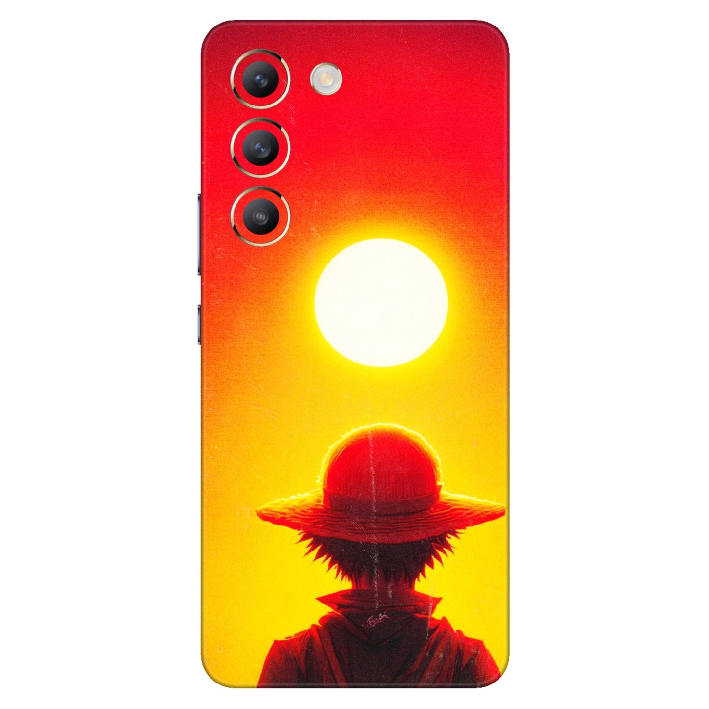 VIVO Z/V/X/T/U/S Series Phone Skins (All Models) - Cool Sunset With Monkey D.Luffy Anime - 3D Embossed Finish (L-329) Vivo T3 (5G)