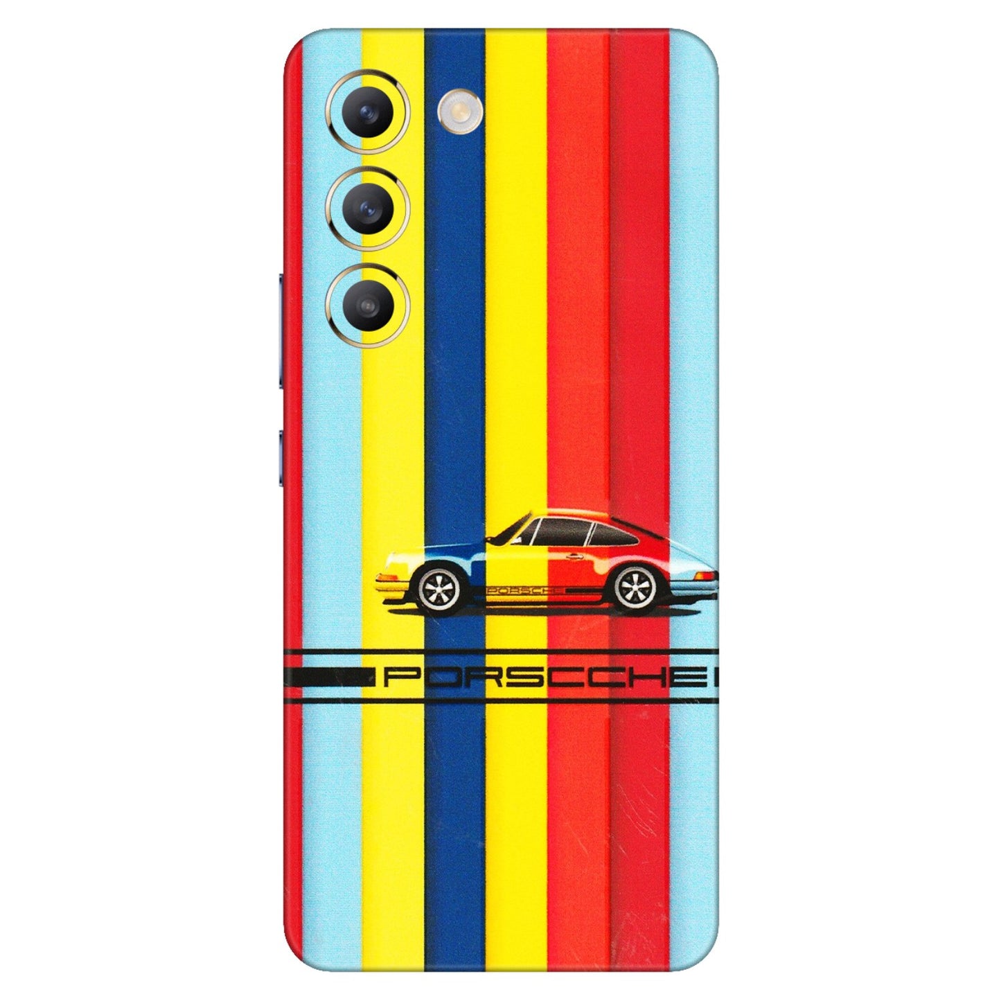 VIVO Z/V/X/T/U/S Series Phone Skins (All Models) - Multicolour Porche - 3D Embossed Finish (L-39) Vivo T3 (5G)