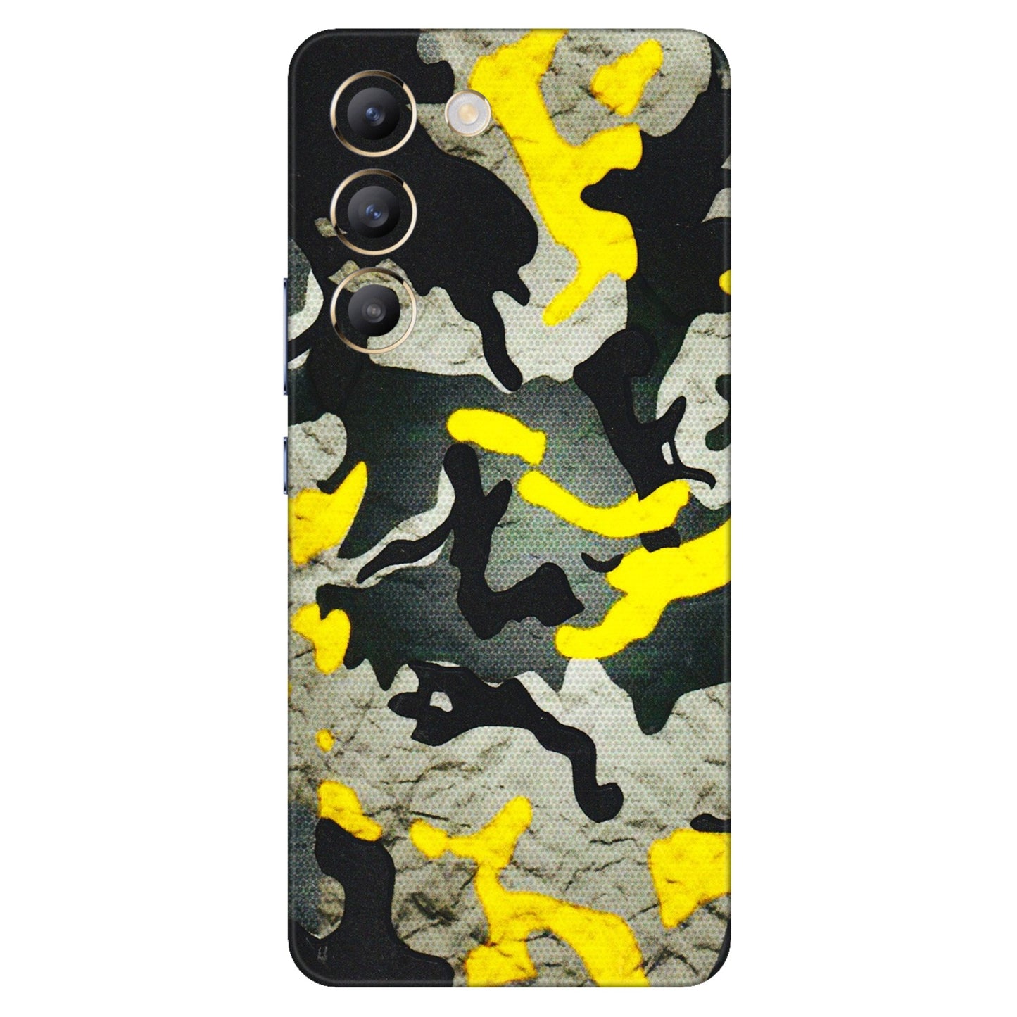 VIVO Z/V/X/T/U/S Series Phone Skins (All Models) - Yellow Camouflage - 3D Embossed Finish (L-61) Vivo T3 (5G)
