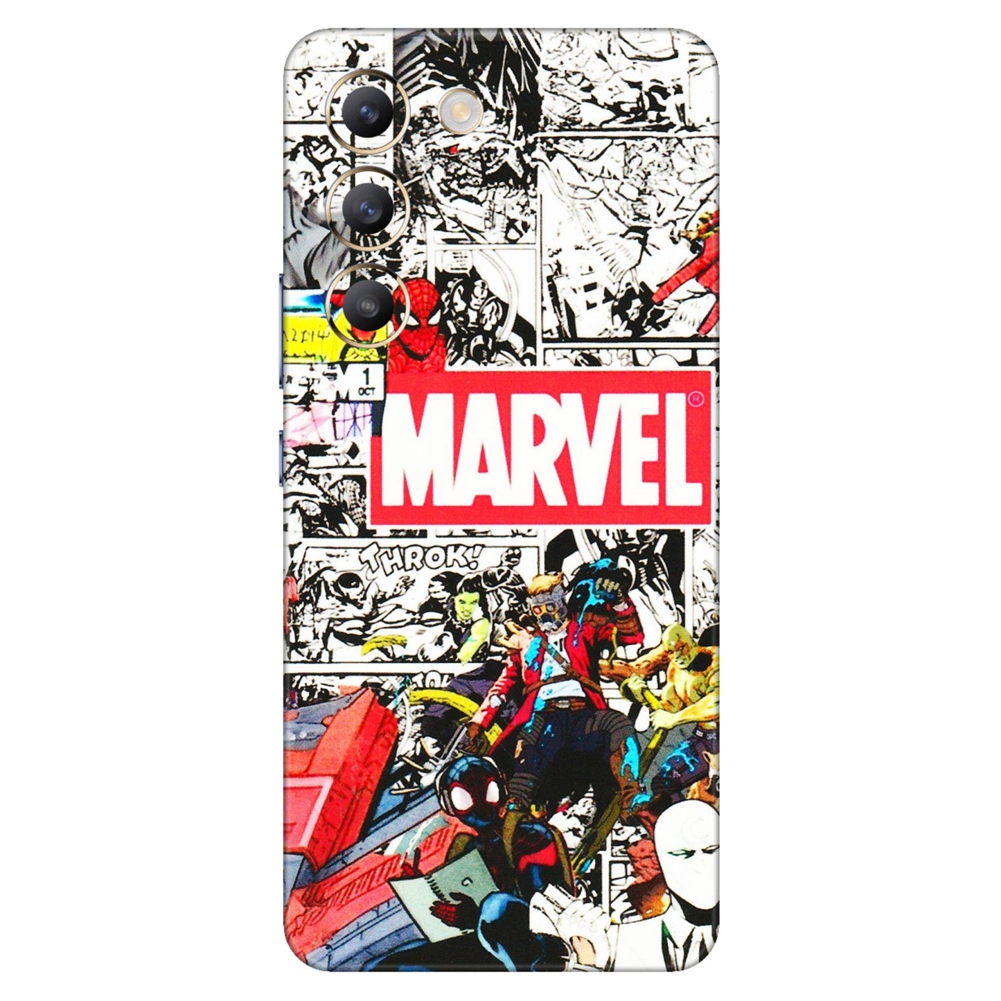 VIVO Z/V/X/T/U/S Series Phone Skins (All Models) - Marvel Colorful Comic - 3D Embossed Finish (L-64) Vivo T3 (5G)