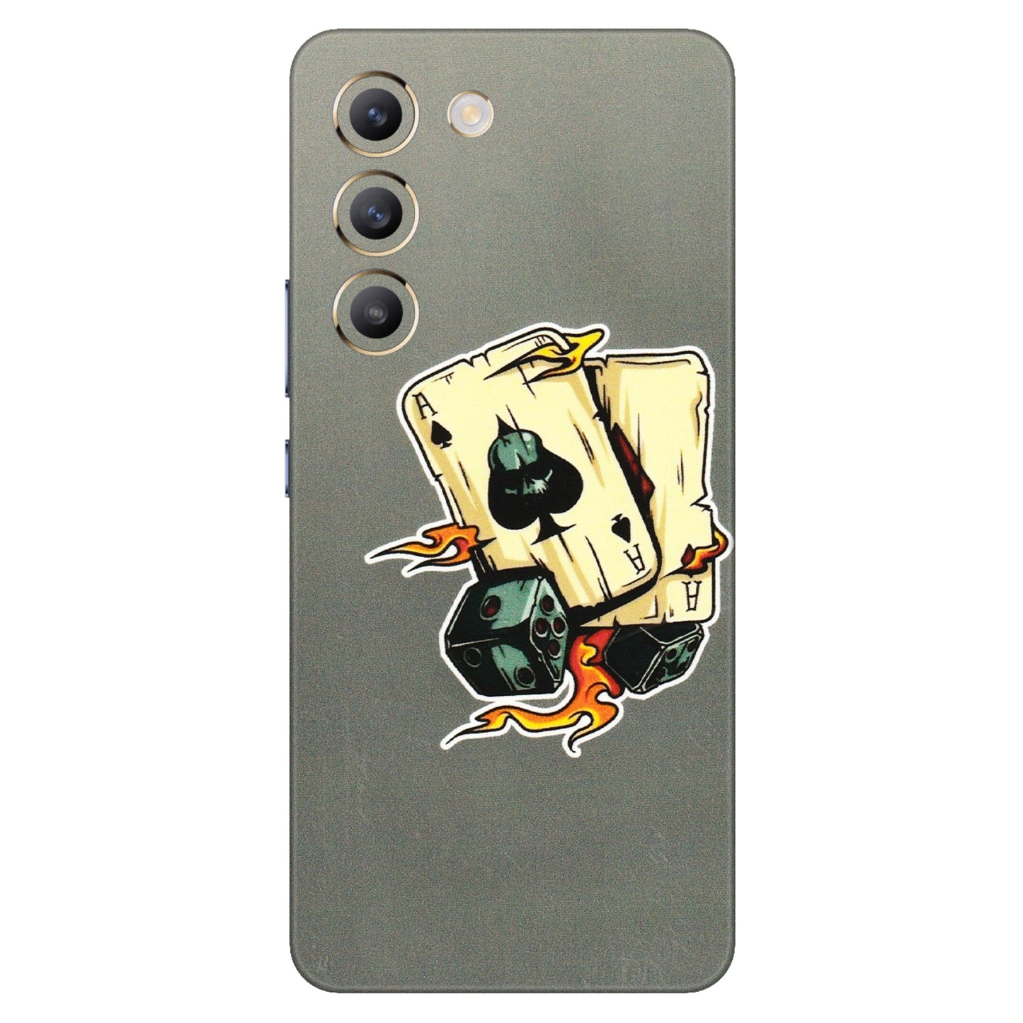 VIVO Z/V/X/T/U/S Series Phone Skins (All Models) - Grey Cards Of Ace - 3D Embossed Finish (L-77) Vivo T3 (5G)