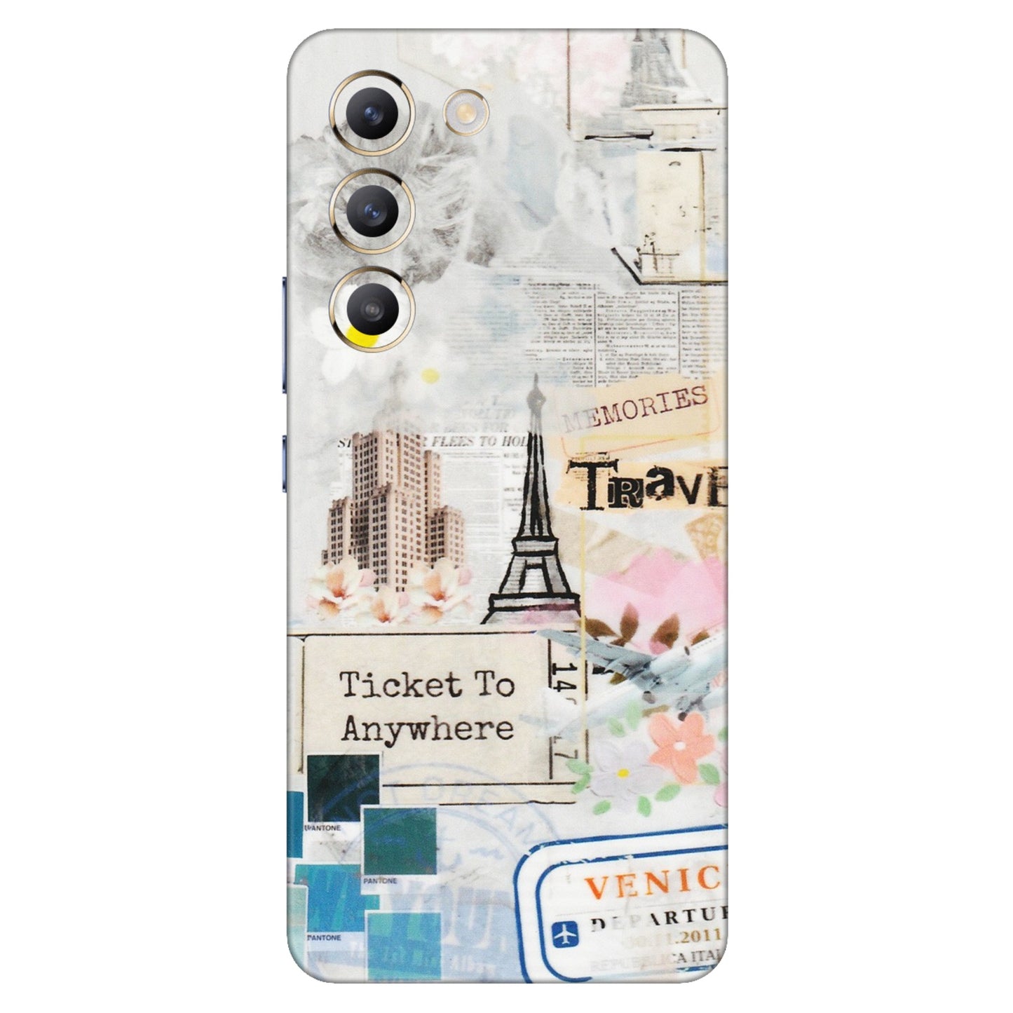 VIVO Z/V/X/T/U/S Series Phone Skins (All Models) - Travel Memories - Transparent Finish (T-09) Vivo T3 (5G)