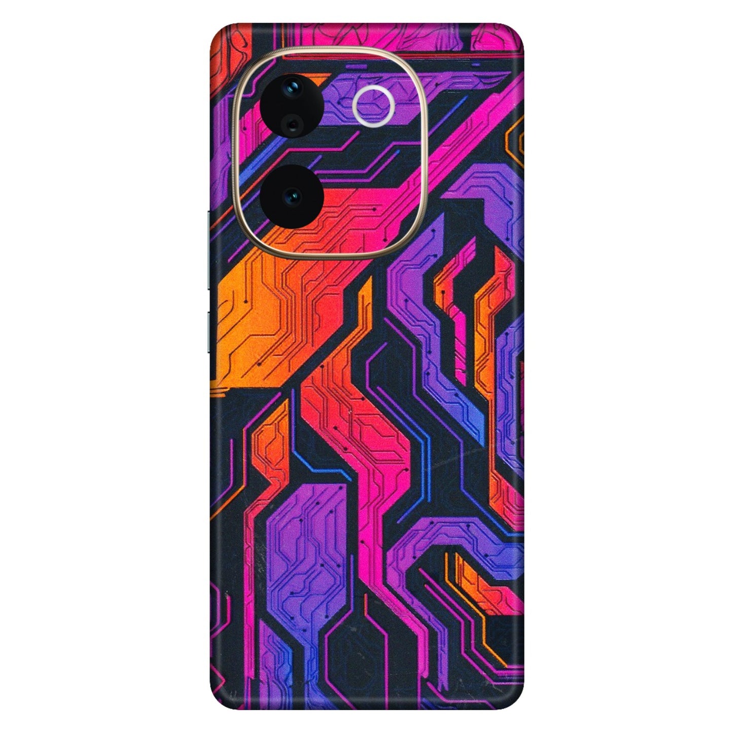 VIVO Z/V/X/T/U/S Series Phone Skins (All Models) - Tech Circuits Futuristic - 3D Embossed Finish (L-07) Vivo T3 Pro (5G)