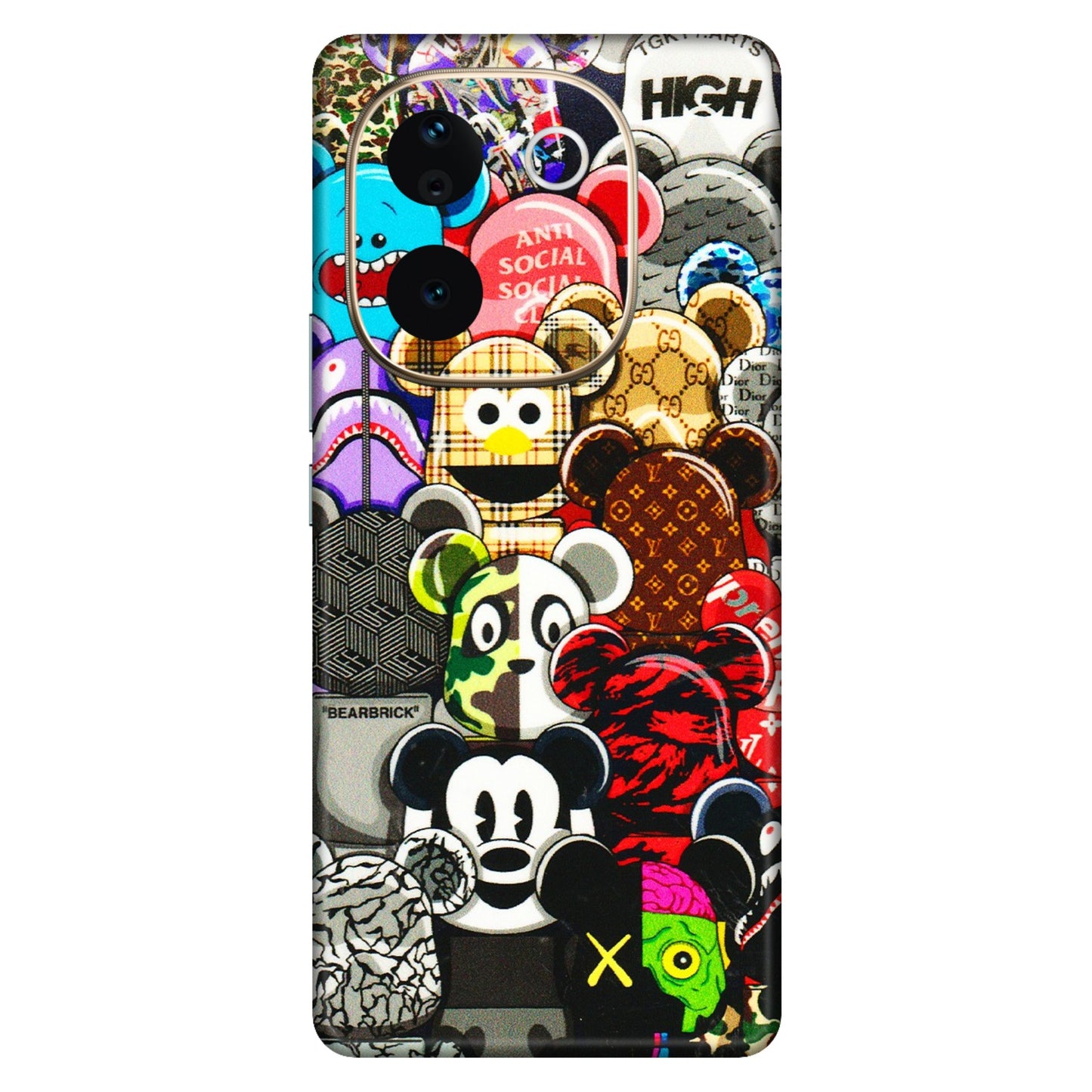 VIVO Z/V/X/T/U/S Series Phone Skins (All Models) - More Mickey Mouses - 3D Embossed Finish (L-118) Vivo T3 Pro (5G)