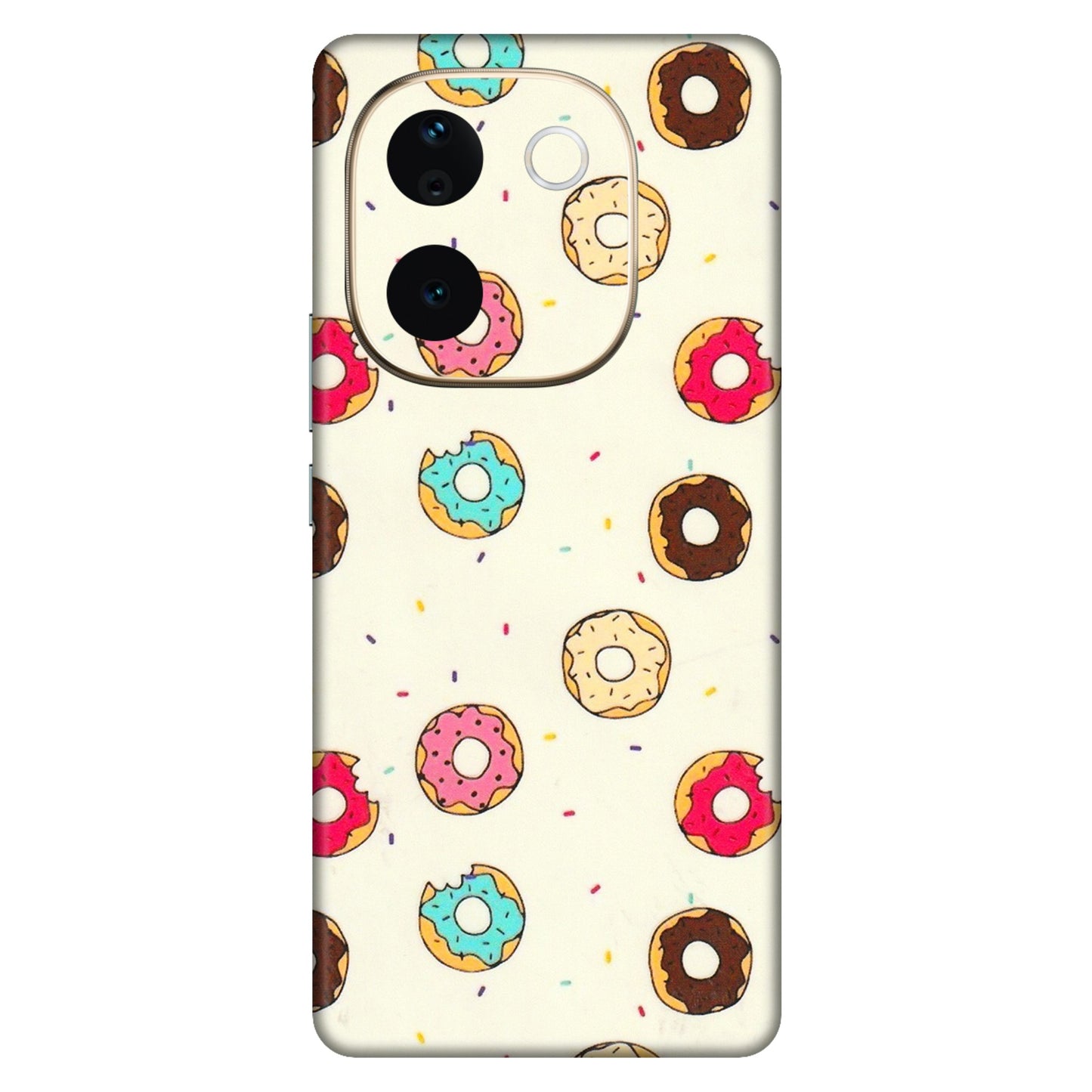 VIVO Z/V/X/T/U/S Series Phone Skins (All Models) - Mini Donuts Doodle Art - 3D Embossed Finish (L-122) Vivo T3 Pro (5G)