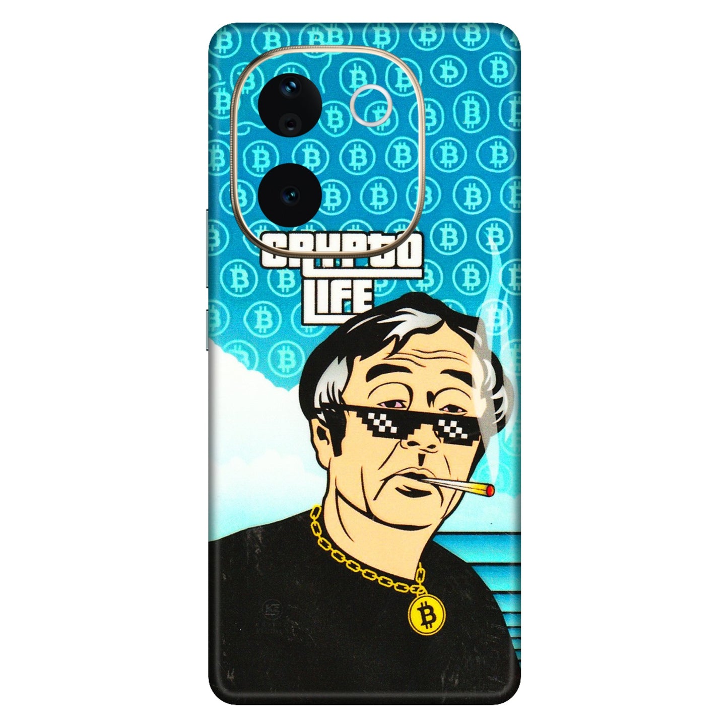 VIVO Z/V/X/T/U/S Series Phone Skins (All Models) - Crypto Thug Life - 3D Embossed Finish (L-179) Vivo T3 Pro (5G)
