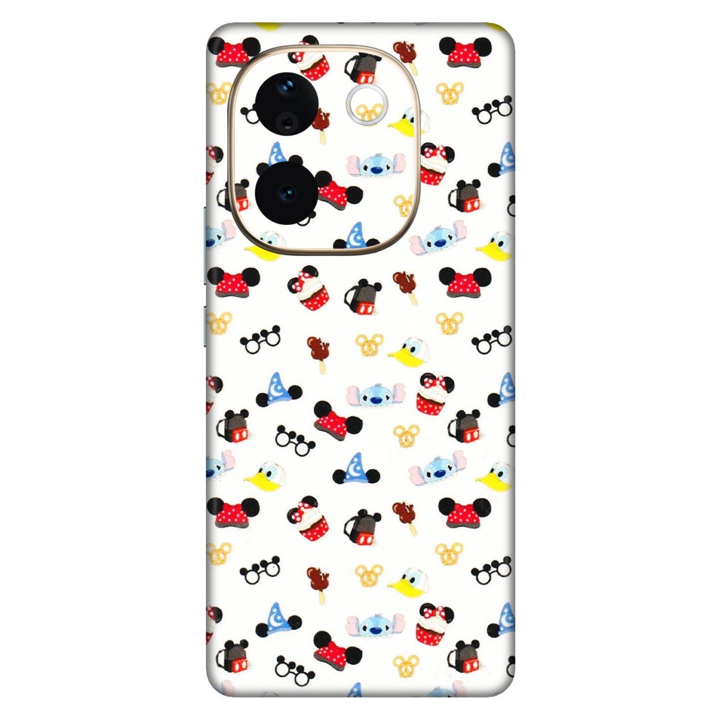 VIVO Z/V/X/T/U/S Series Phone Skins (All Models) - Minnie Mouse & Donald Doodles s - 3D Embossed Finish (L-194) Vivo T3 Pro (5G)