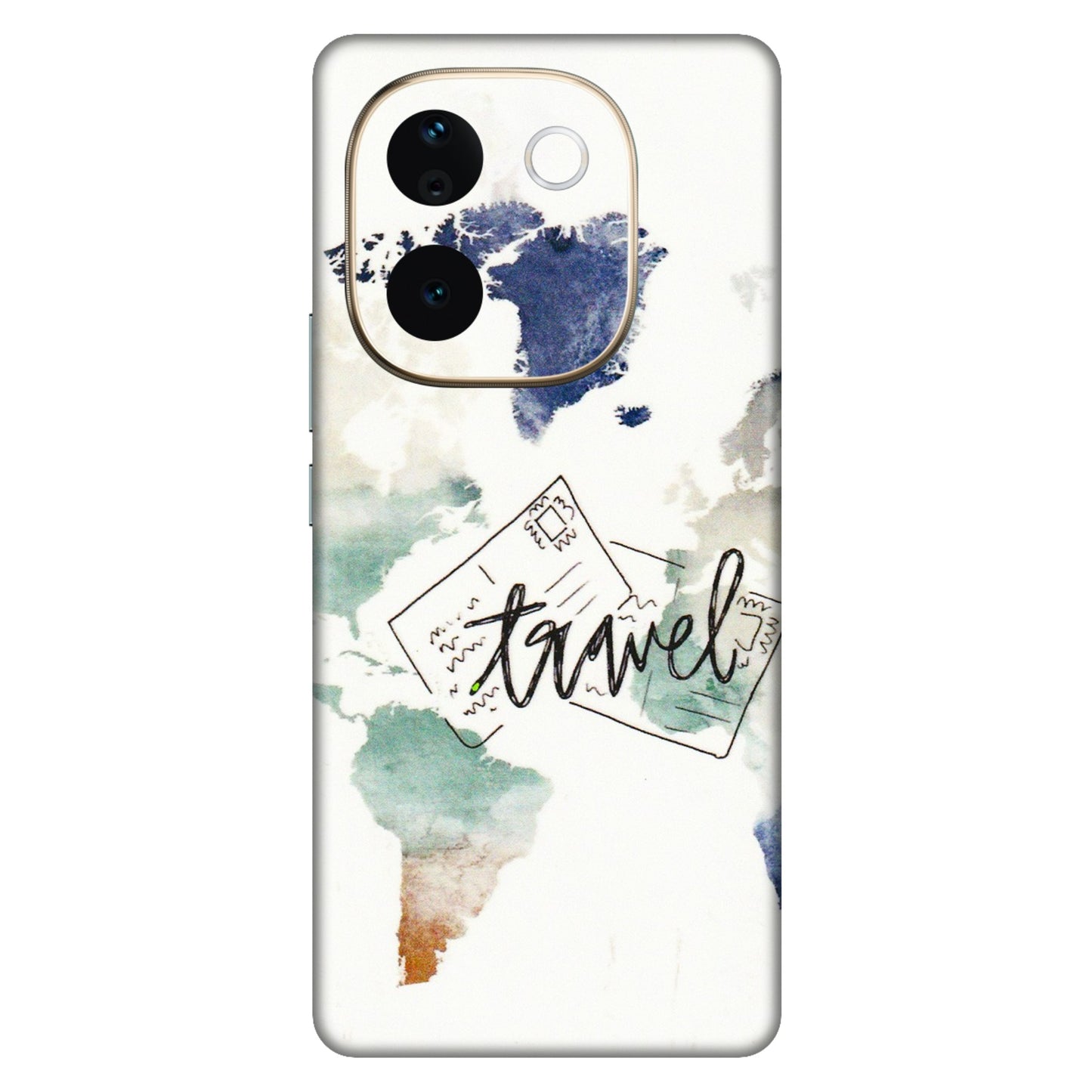 VIVO Z/V/X/T/U/S Series Phone Skins (All Models) - Travel The World - 3D Embossed Finish (L-232) Vivo T3 Pro (5G)