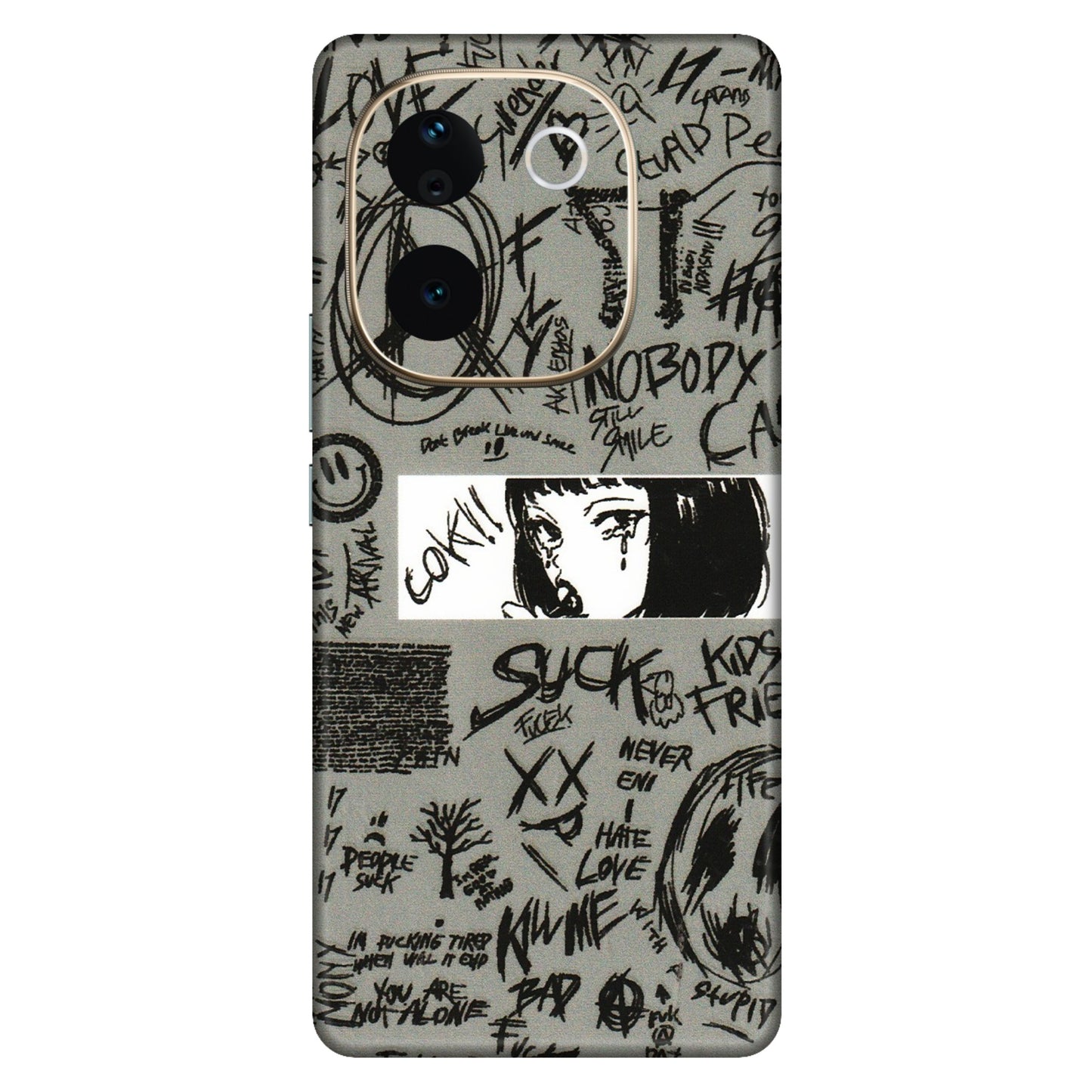 VIVO Z/V/X/T/U/S Series Phone Skins (All Models) - Never Have Love Anime - 3D Embossed Finish (L-260) Vivo T3 Pro (5G)