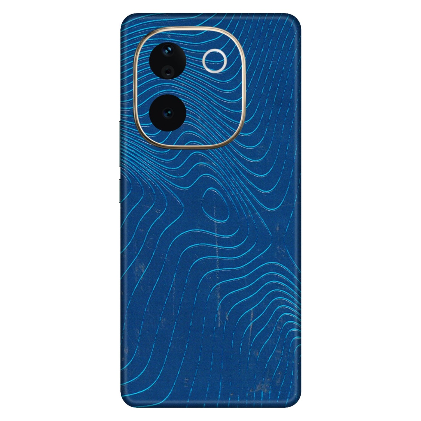 VIVO Z/V/X/T/U/S Series Phone Skins (All Models) - Abstract Blue Line Map - 3D Embossed Finish (L-272) Vivo T3 Pro (5G)