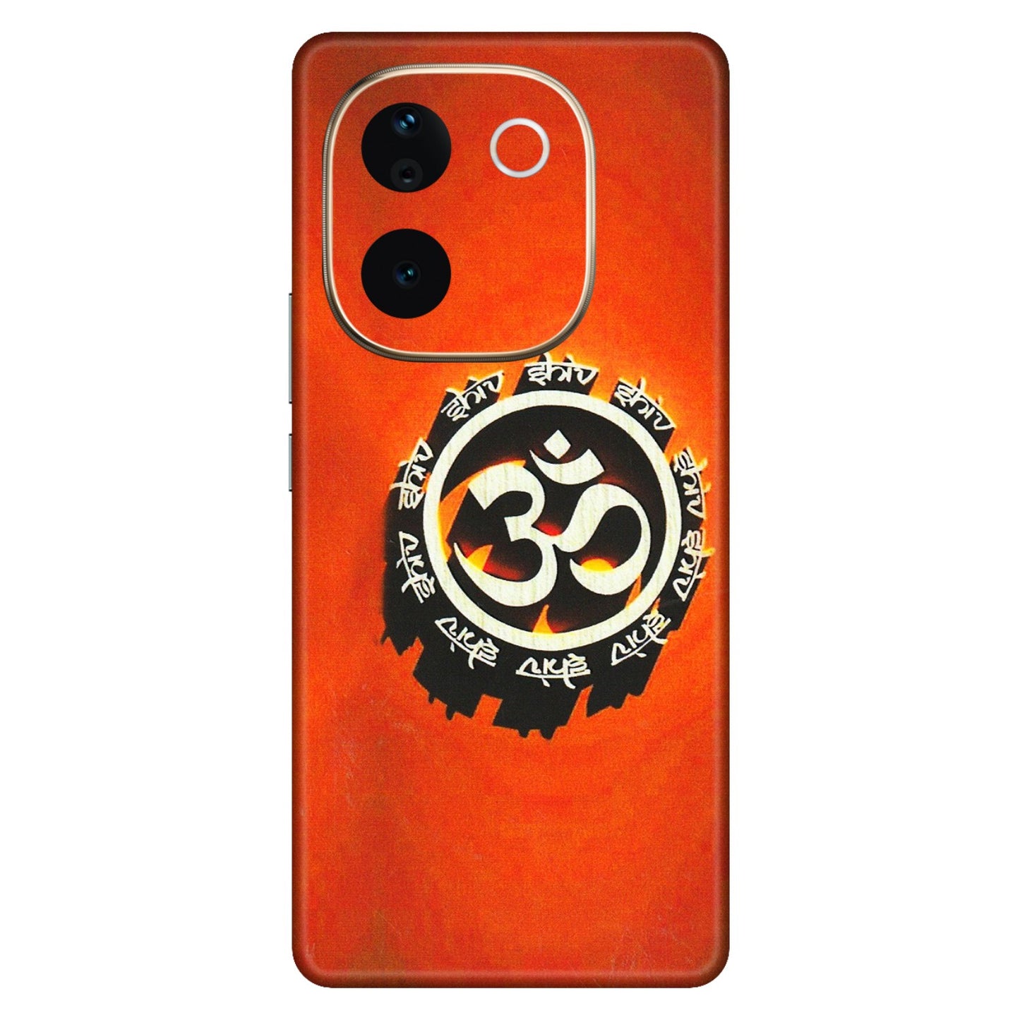 VIVO Z/V/X/T/U/S Series Phone Skins (All Models) - Aum Shiv Orange - 3D Embossed Finish (L-32) Vivo T3 Pro (5G)