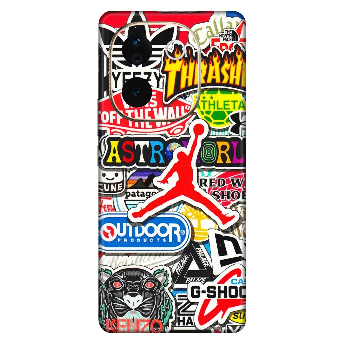 VIVO Z/V/X/T/U/S Series Phone Skins (All Models) - Multi Brands Sticker Graffiti - 3D Embossed Finish (L-37) Vivo T3 Pro (5G)