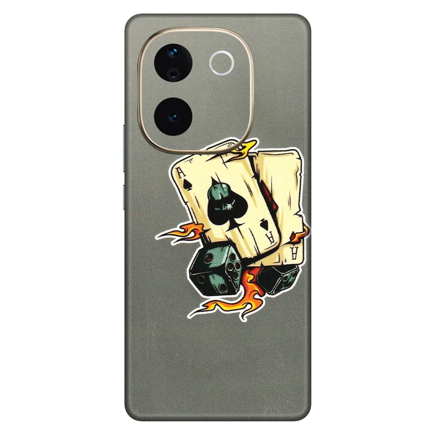 VIVO Z/V/X/T/U/S Series Phone Skins (All Models) - Grey Cards Of Ace - 3D Embossed Finish (L-77) Vivo T3 Pro (5G)