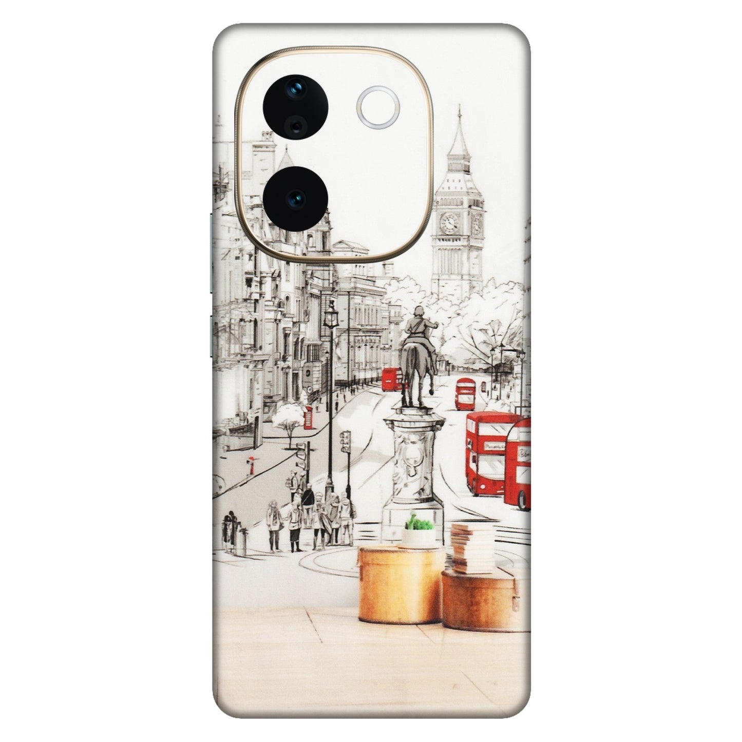 VIVO Z/V/X/T/U/S Series Phone Skins (All Models) - London Street - Transparent Finish (T-02) Vivo T3 Pro (5G)