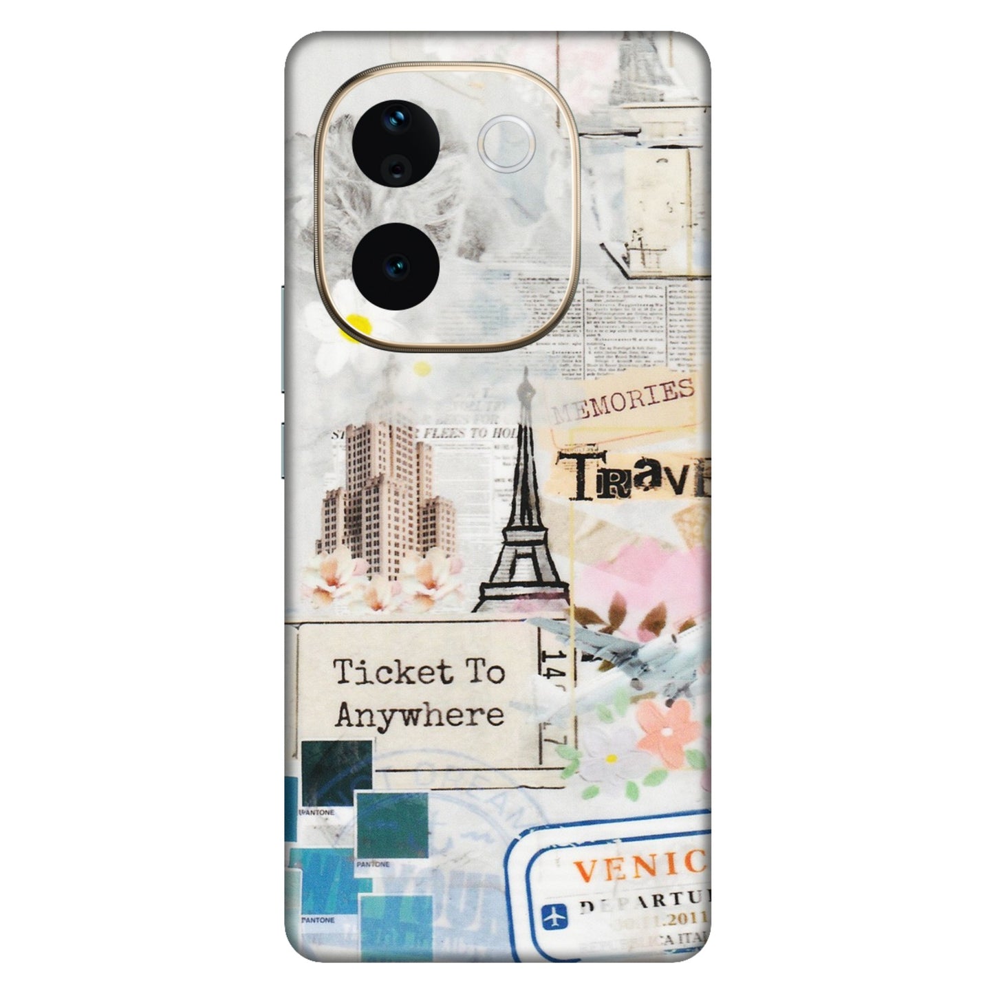 VIVO Z/V/X/T/U/S Series Phone Skins (All Models) - Travel Memories - Transparent Finish (T-09) Vivo T3 Pro (5G)