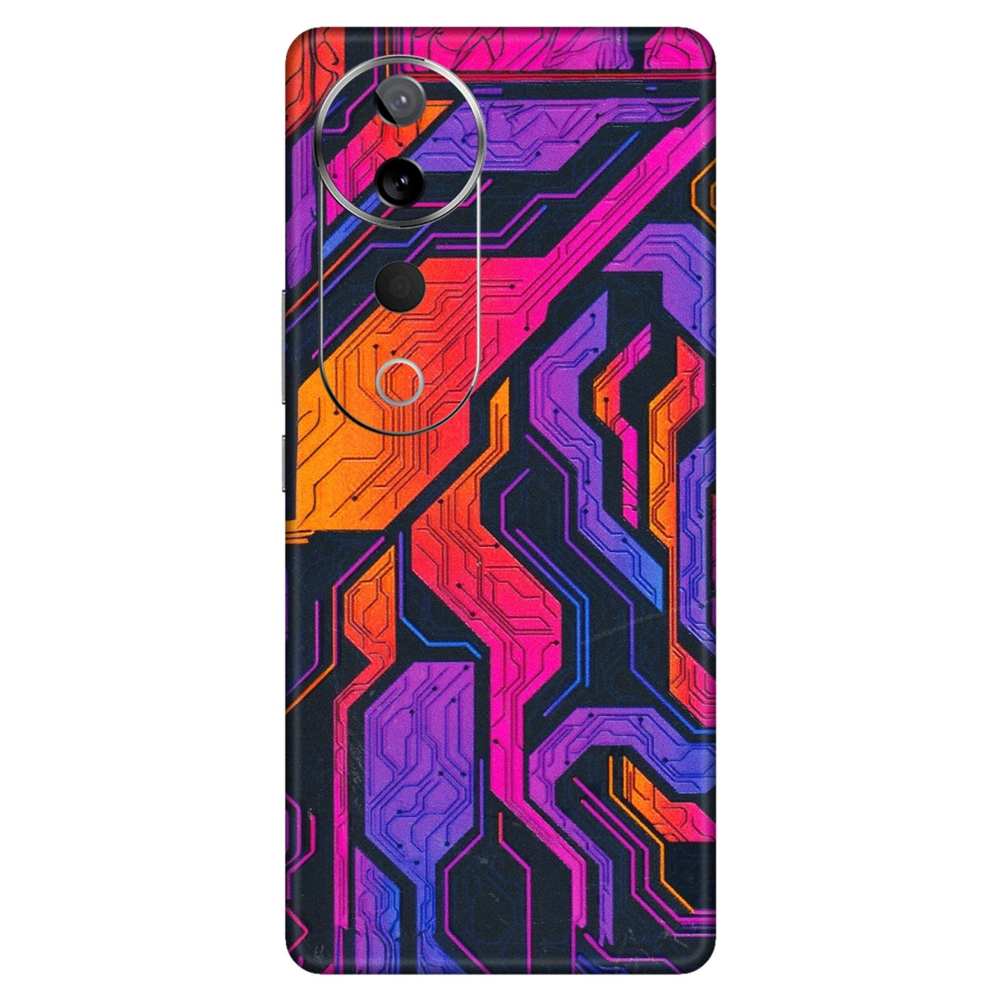 VIVO Z/V/X/T/U/S Series Phone Skins (All Models) - Tech Circuits Futuristic - 3D Embossed Finish (L-07) Vivo T3 Ultra (5G)