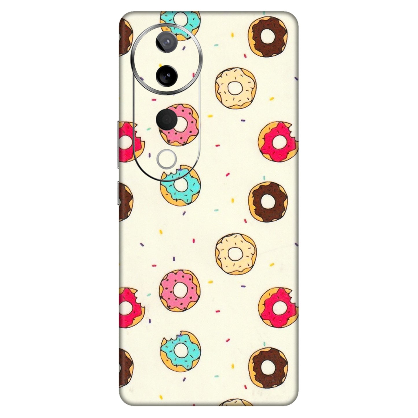 VIVO Z/V/X/T/U/S Series Phone Skins (All Models) - Mini Donuts Doodle Art - 3D Embossed Finish (L-122) Vivo T3 Ultra (5G)