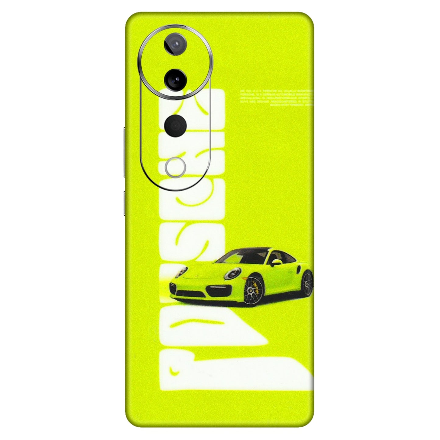 VIVO Z/V/X/T/U/S Series Phone Skins (All Models) - Lime Green Porche - 3D Embossed Finish (L-30) Vivo T3 Ultra (5G)
