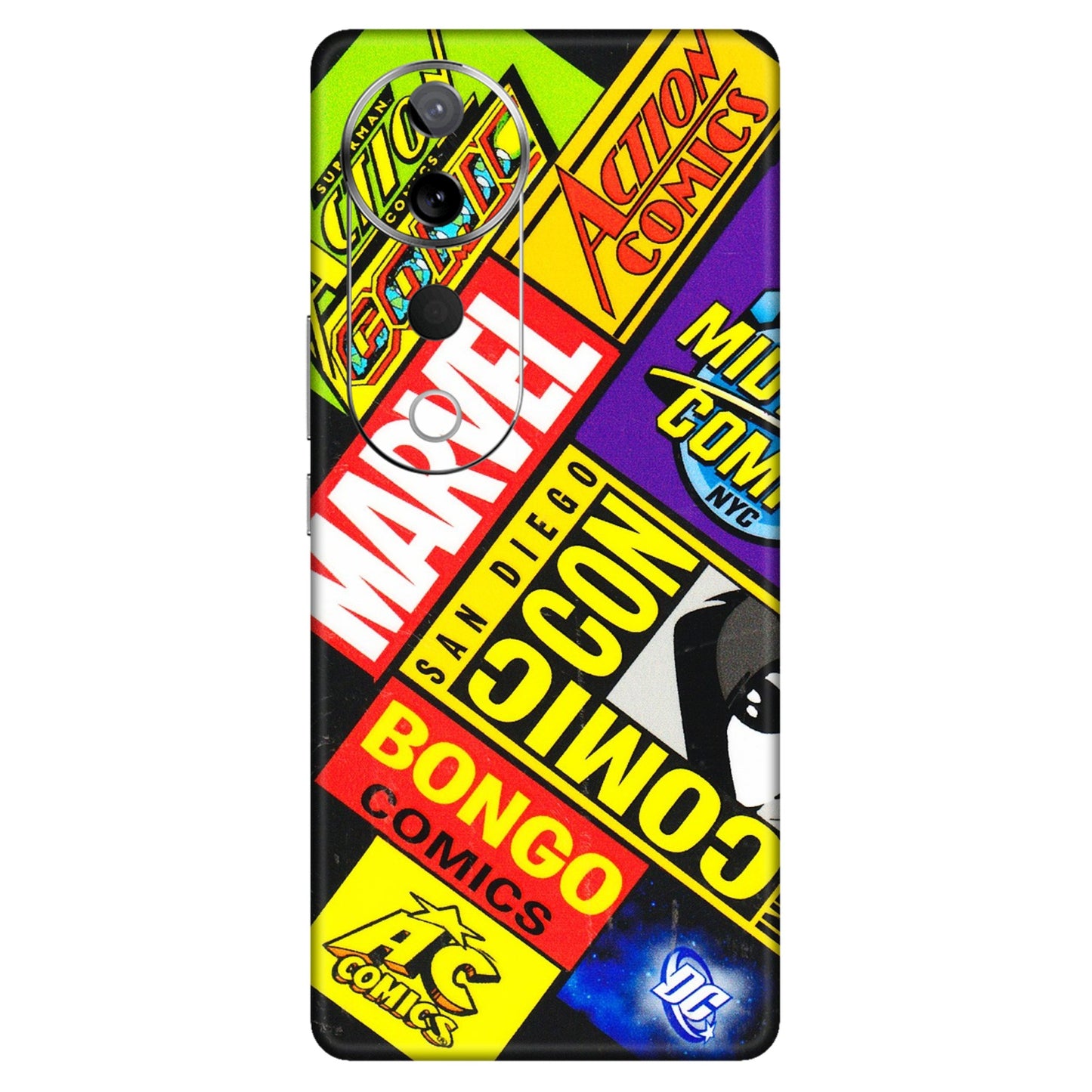 VIVO Z/V/X/T/U/S Series Phone Skins (All Models) - Bongo Comic Con - 3D Embossed Finish (L-325) Vivo T3 Ultra (5G)