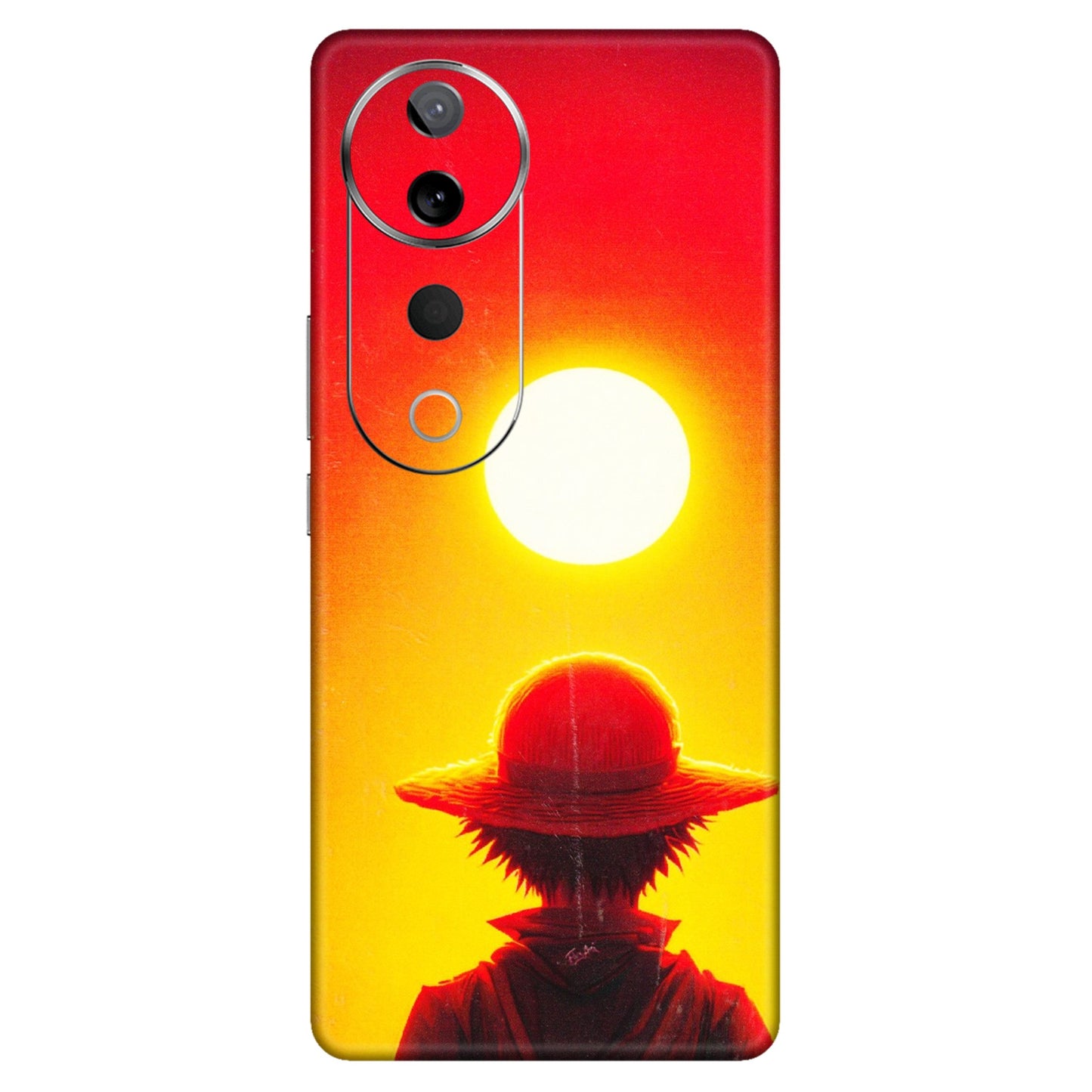 VIVO Z/V/X/T/U/S Series Phone Skins (All Models) - Cool Sunset With Monkey D.Luffy Anime - 3D Embossed Finish (L-329) Vivo T3 Ultra (5G)