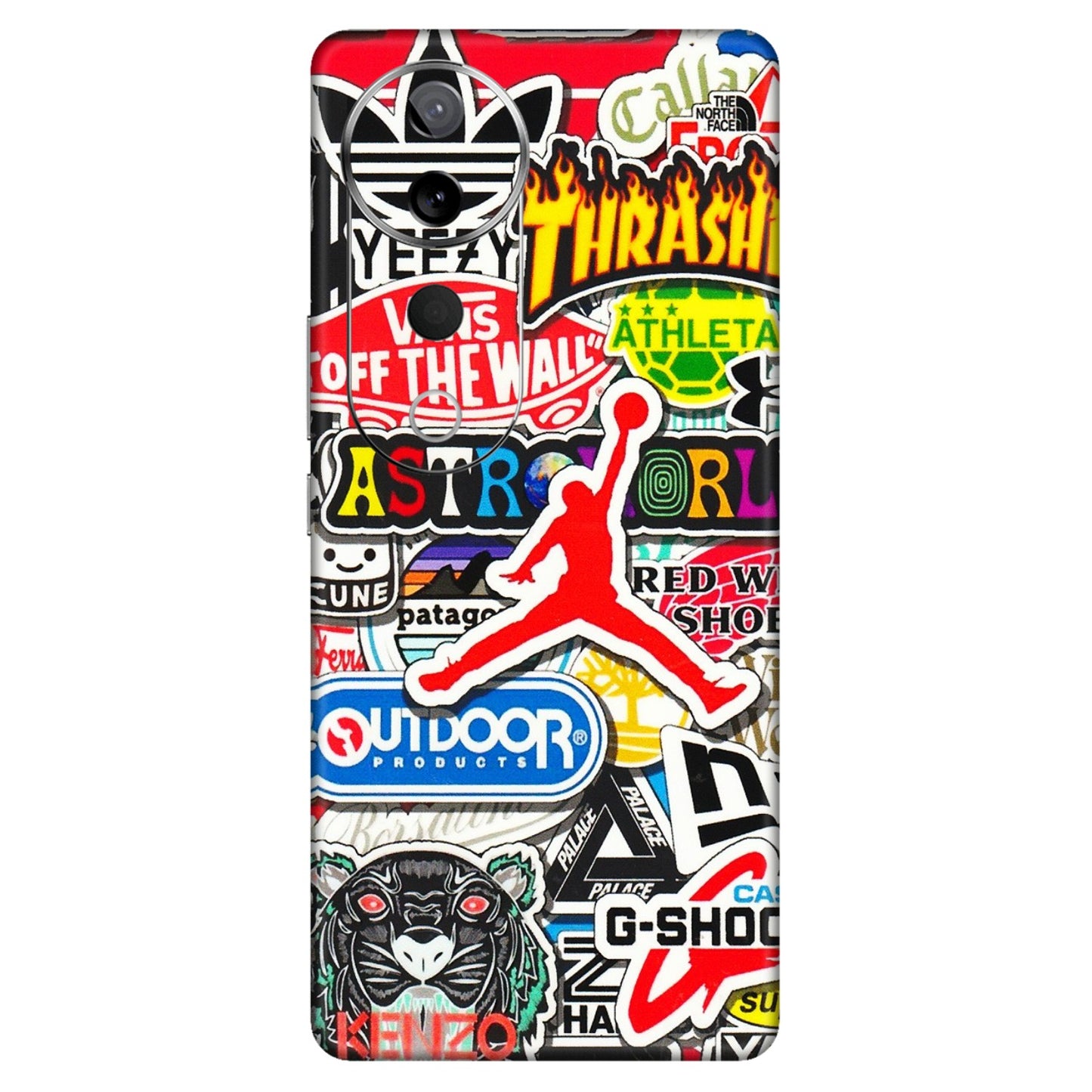 VIVO Z/V/X/T/U/S Series Phone Skins (All Models) - Multi Brands Sticker Graffiti - 3D Embossed Finish (L-37) Vivo T3 Ultra (5G)