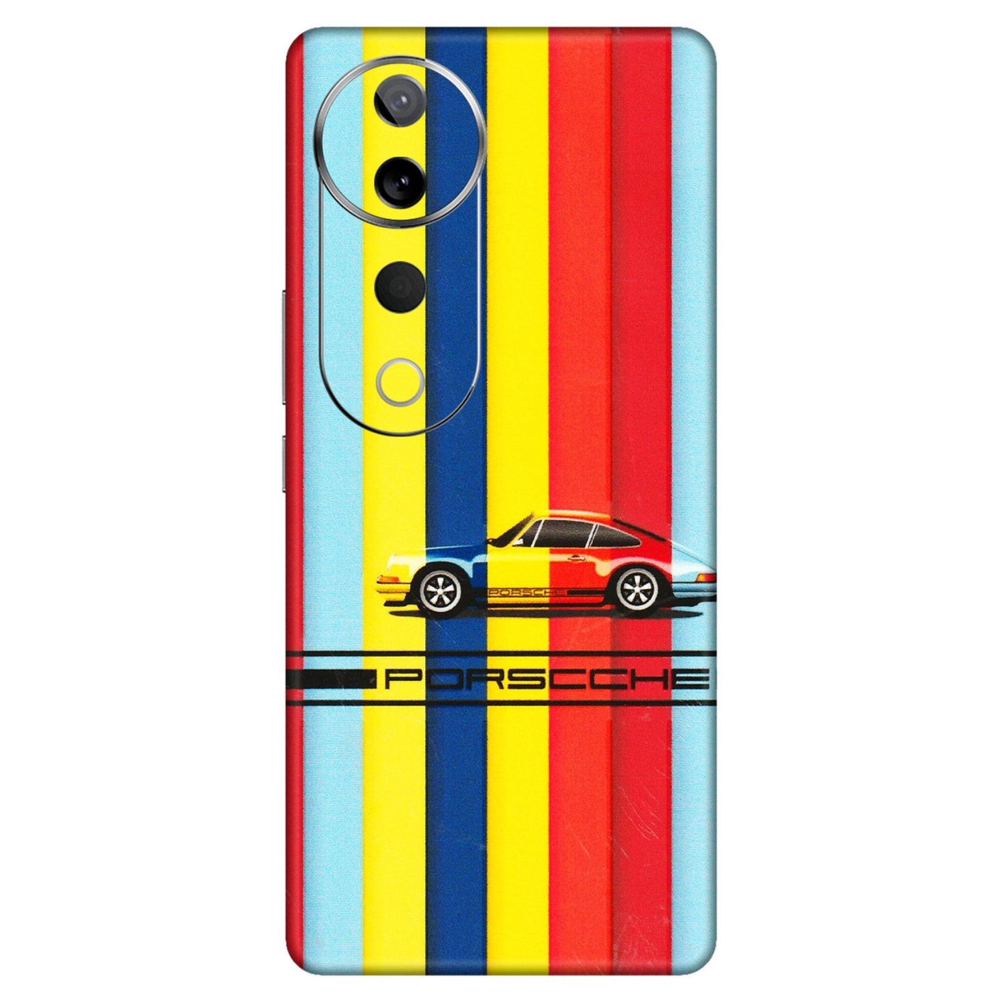 VIVO Z/V/X/T/U/S Series Phone Skins (All Models) - Multicolour Porche - 3D Embossed Finish (L-39) Vivo T3 Ultra (5G)