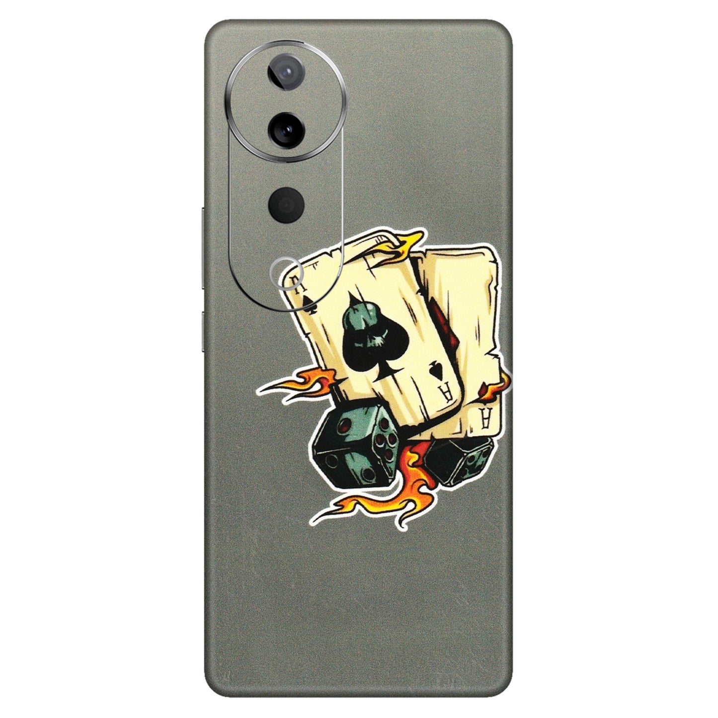 VIVO Z/V/X/T/U/S Series Phone Skins (All Models) - Grey Cards Of Ace - 3D Embossed Finish (L-77) Vivo T3 Ultra (5G)