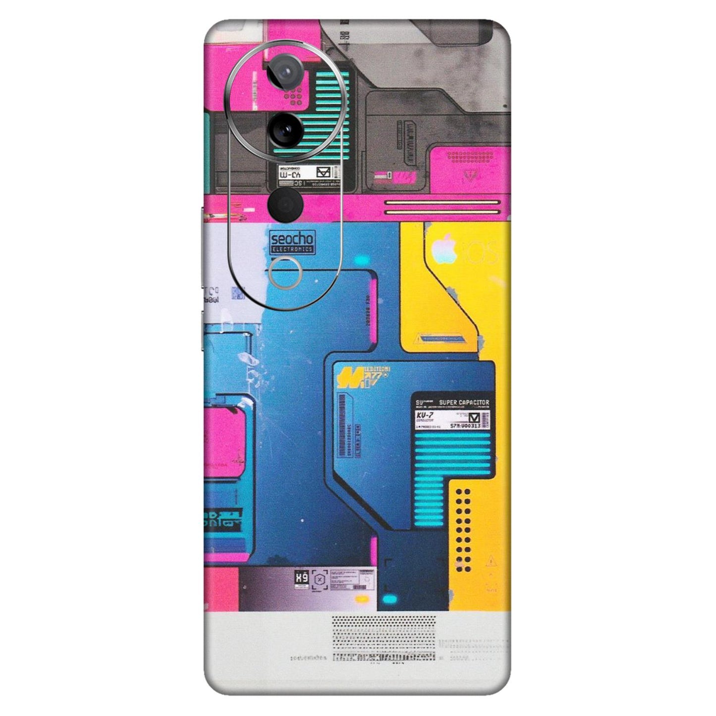 VIVO Z/V/X/T/U/S Series Phone Skins (All Models) - Colourfull Motherboard Internals - Matte Finish (M-55) Vivo T3 Ultra (5G)